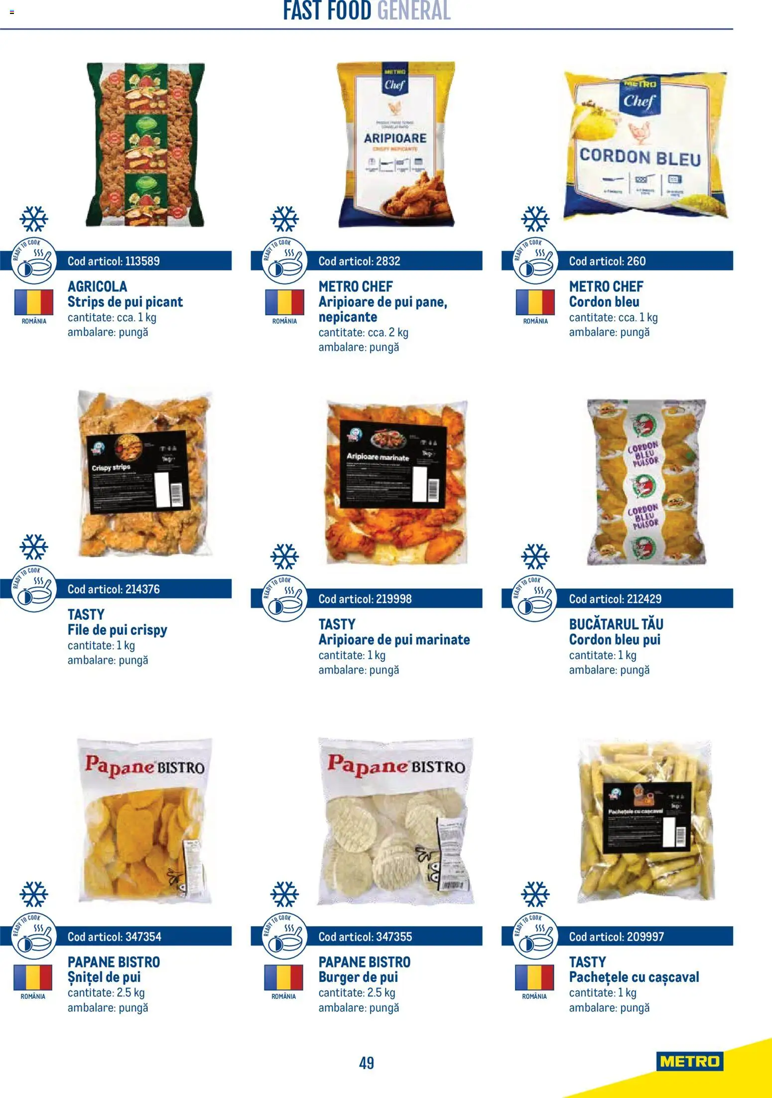 Noul catalog Metro – valabil de la 21.04.2026 | Pagină: 49 | Produse: Pungă, Hacıyatmaz Kedi Oyuncağı, Cordon bleu, Cașcaval