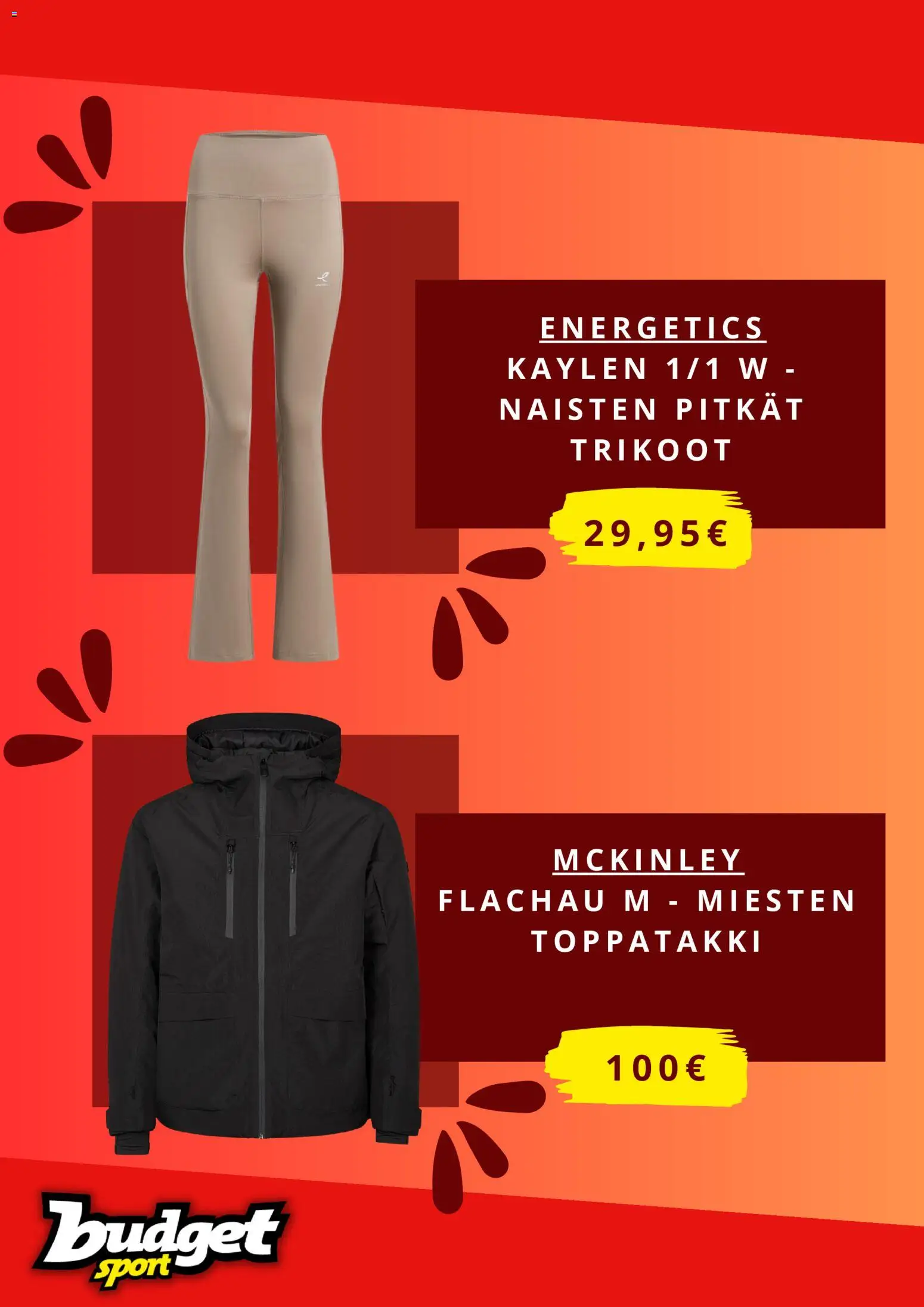 Budget Sport tarjoukset – voimassa 09.03.2026 alkaen | Sivu: 4 | Tuotteet: Trikoot, Toppatakki