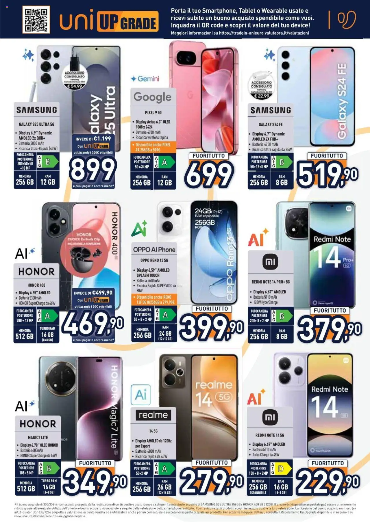 Volantino Unieuro del 01.08.2025 | Pagina: 5 | Prodotti: Samsung Galaxy, Smartphone, Tablet, Fotocamera