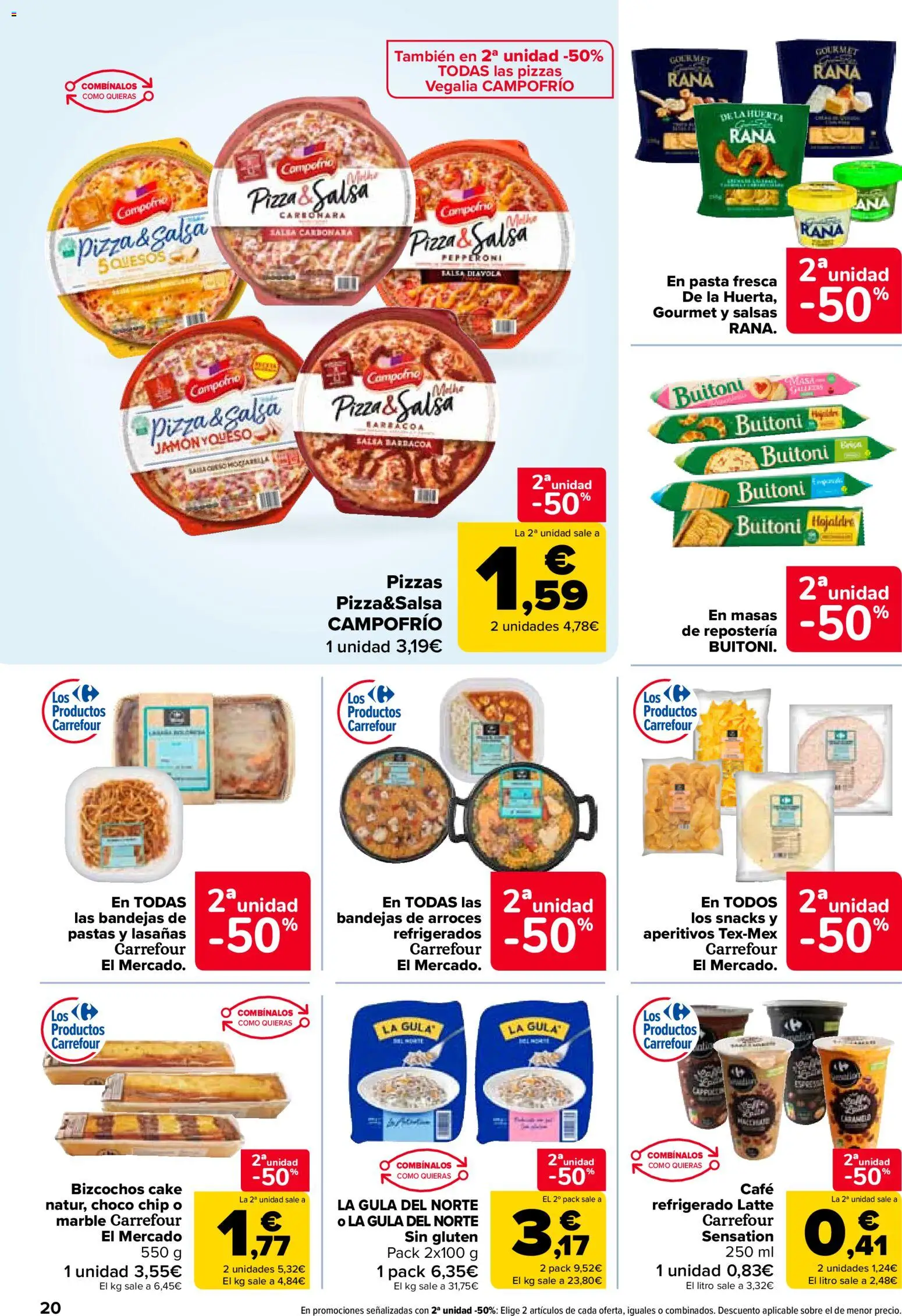 Carrefour folleto │ válido desde el 12.02.2026 | Página: 20 | Productos: Café, Jamón, Pizza, Pasta