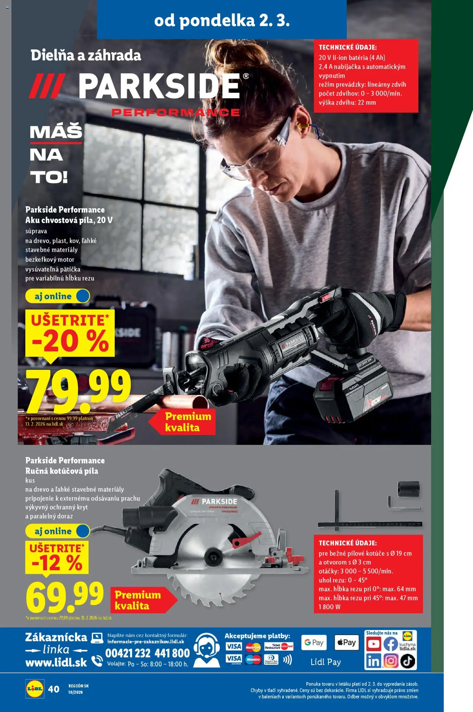 Nové Lidl akcie – leták je platný od 02.03.2026 | Strana: 56 | Produkty: Kuchyňa, Píla na drevo, Píla, Kotúčová píla