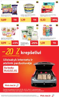 Rimi akcijos nuo 09.09.2025 | Puslapis: 23 | Prekių: Pienas, Jogurtas, Sūris, Obuoliai