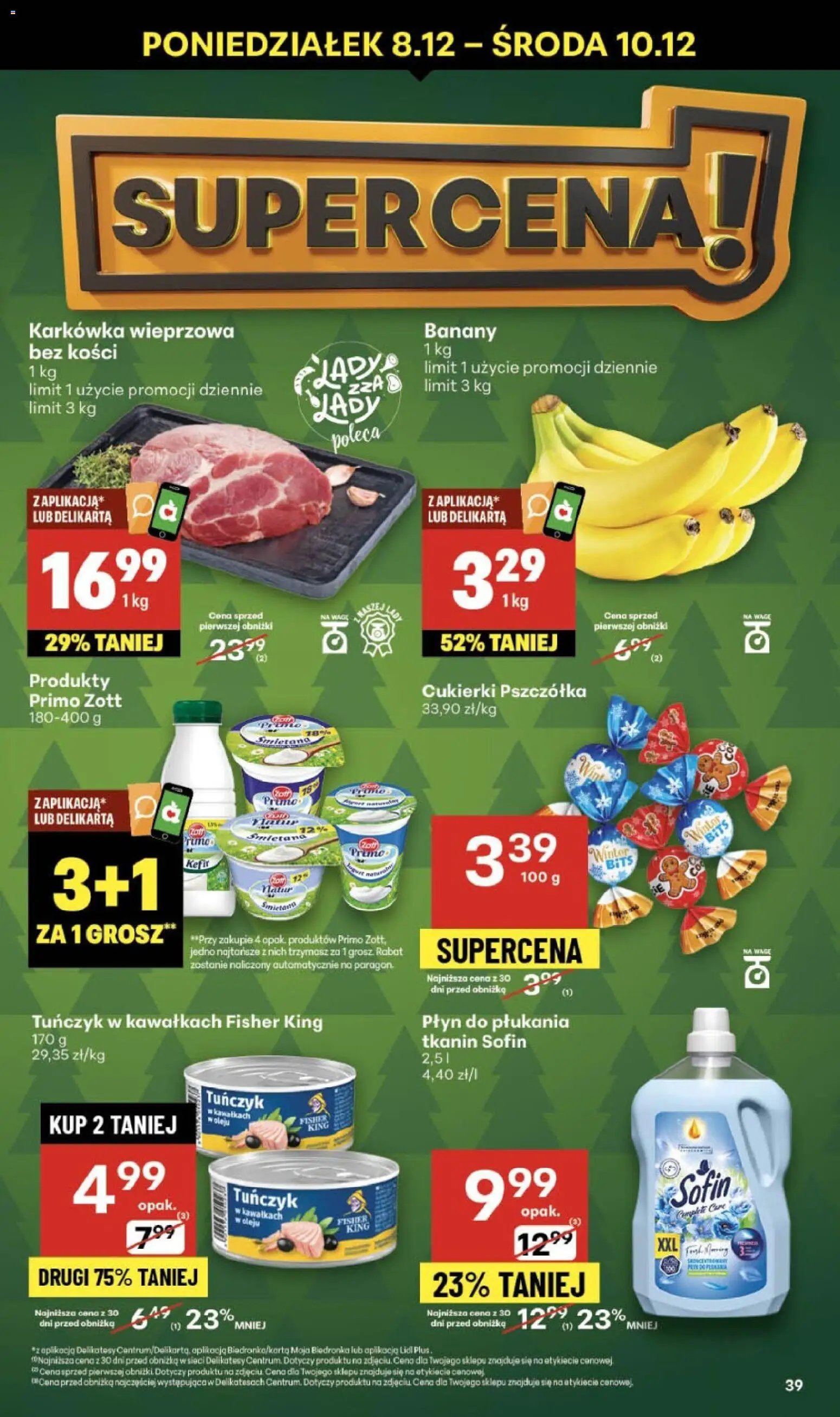 Delikatesy Centrum Gazetka - Sklepy Własne od 04.12.2025 | Strona: 39 | Produkty: Kefir, Karkówka wieprzowa, Tuńczyk, Cukierki