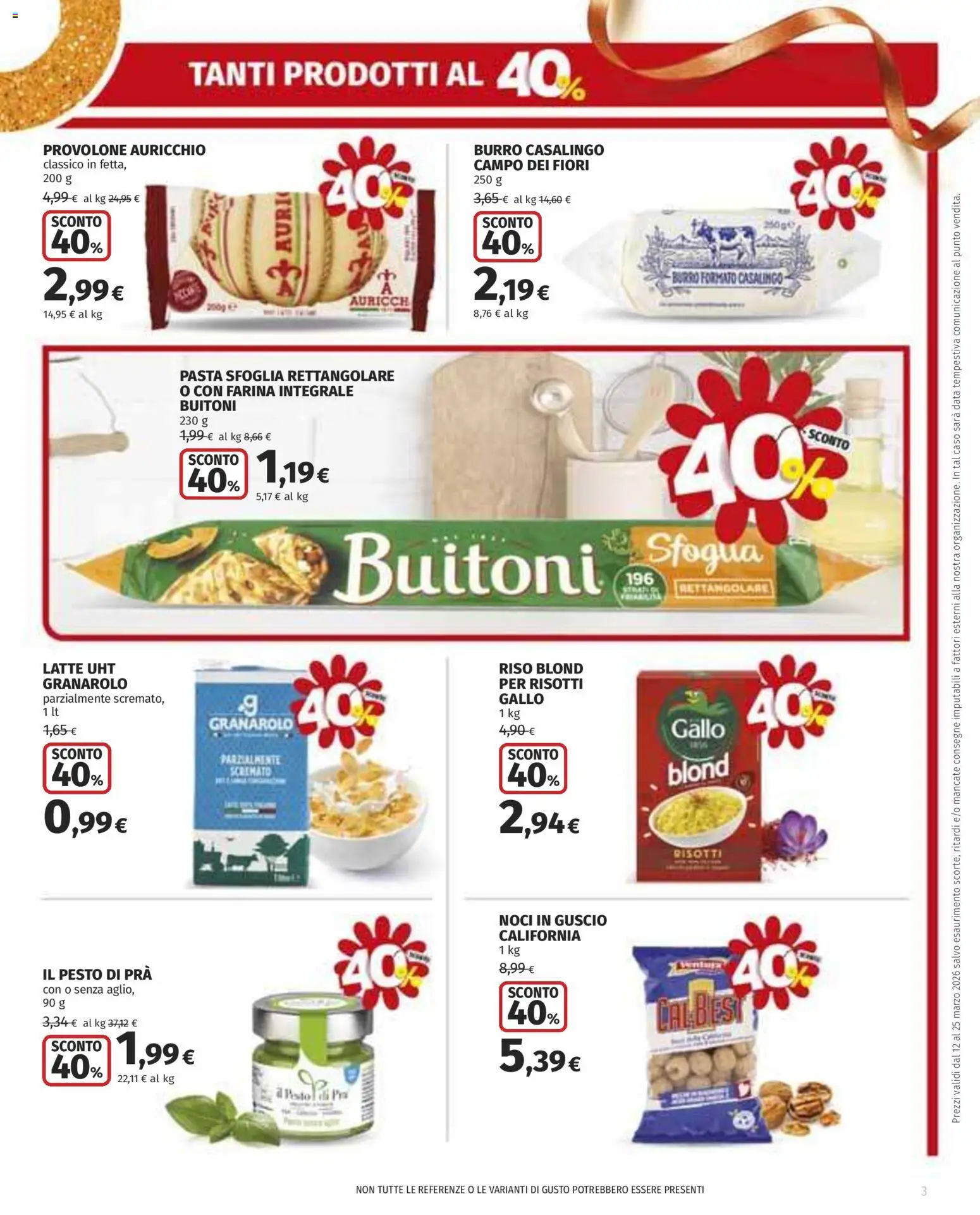 Volantino COOP del 12.03.2026 | Pagina: 3 | Prodotti: Pasta sfoglia, Latte, Burro, Pesto
