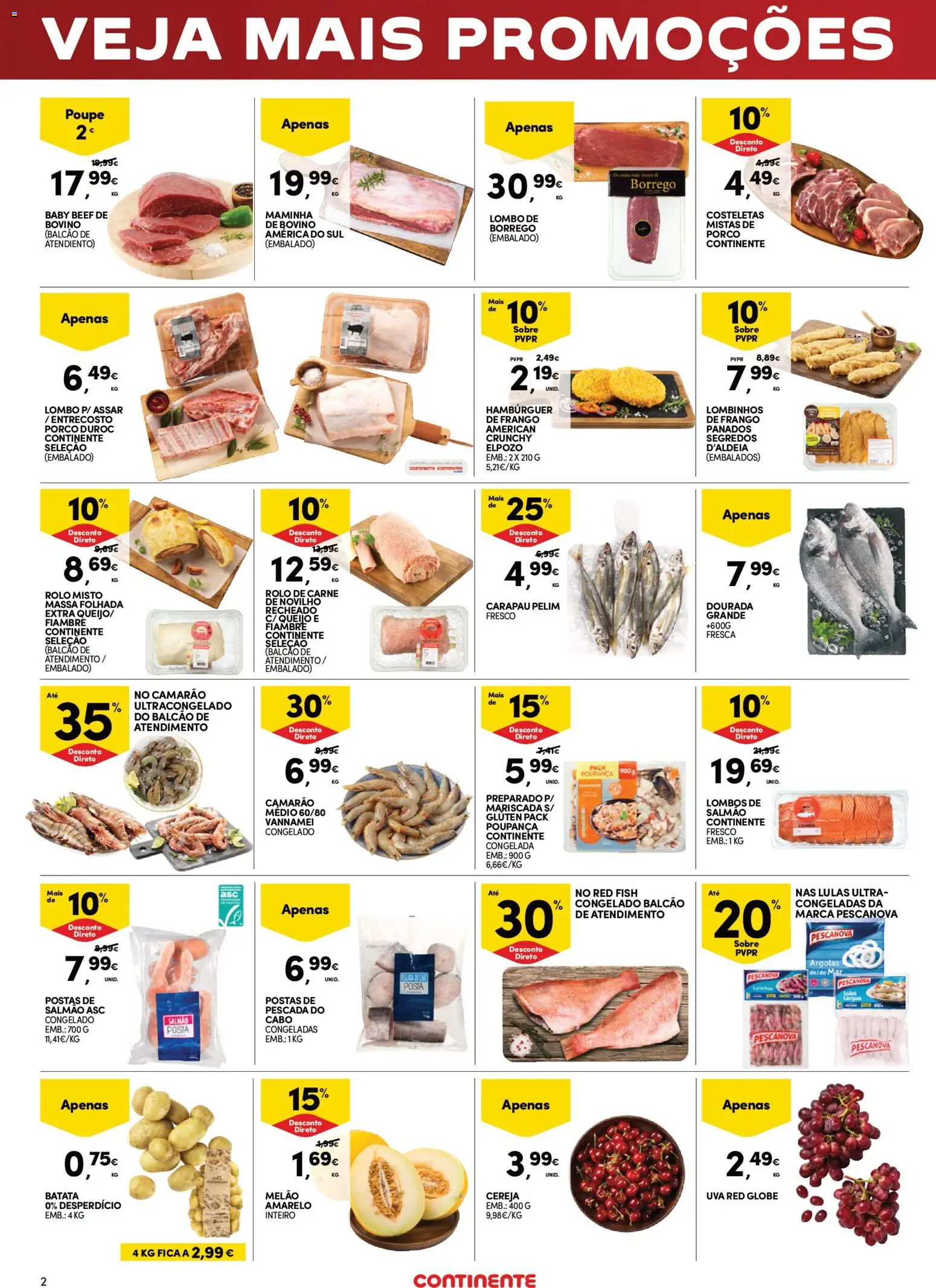Continente - Fim de Semana │ válido de 21.11.2025 | Página: 2 | Produtos: Massa folhada, Salmão, Queijo, Carne