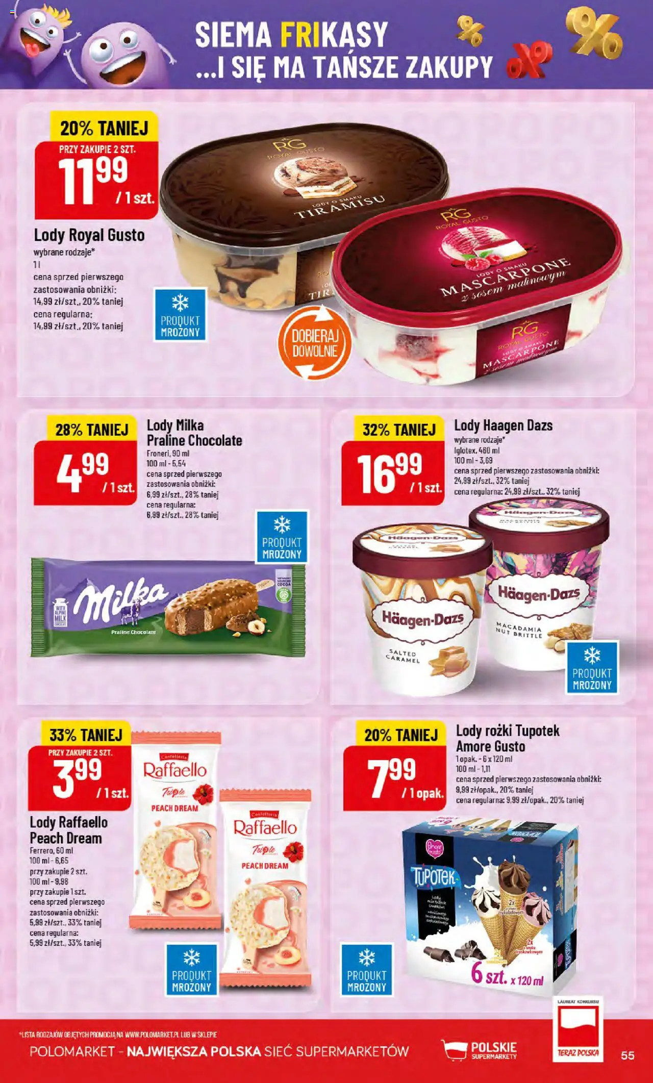 POLOmarket Gazetka od 17.09.2025 | Strona: 55 | Produkty: Tiramisu, Mascarpone, Lody rożki, Lody