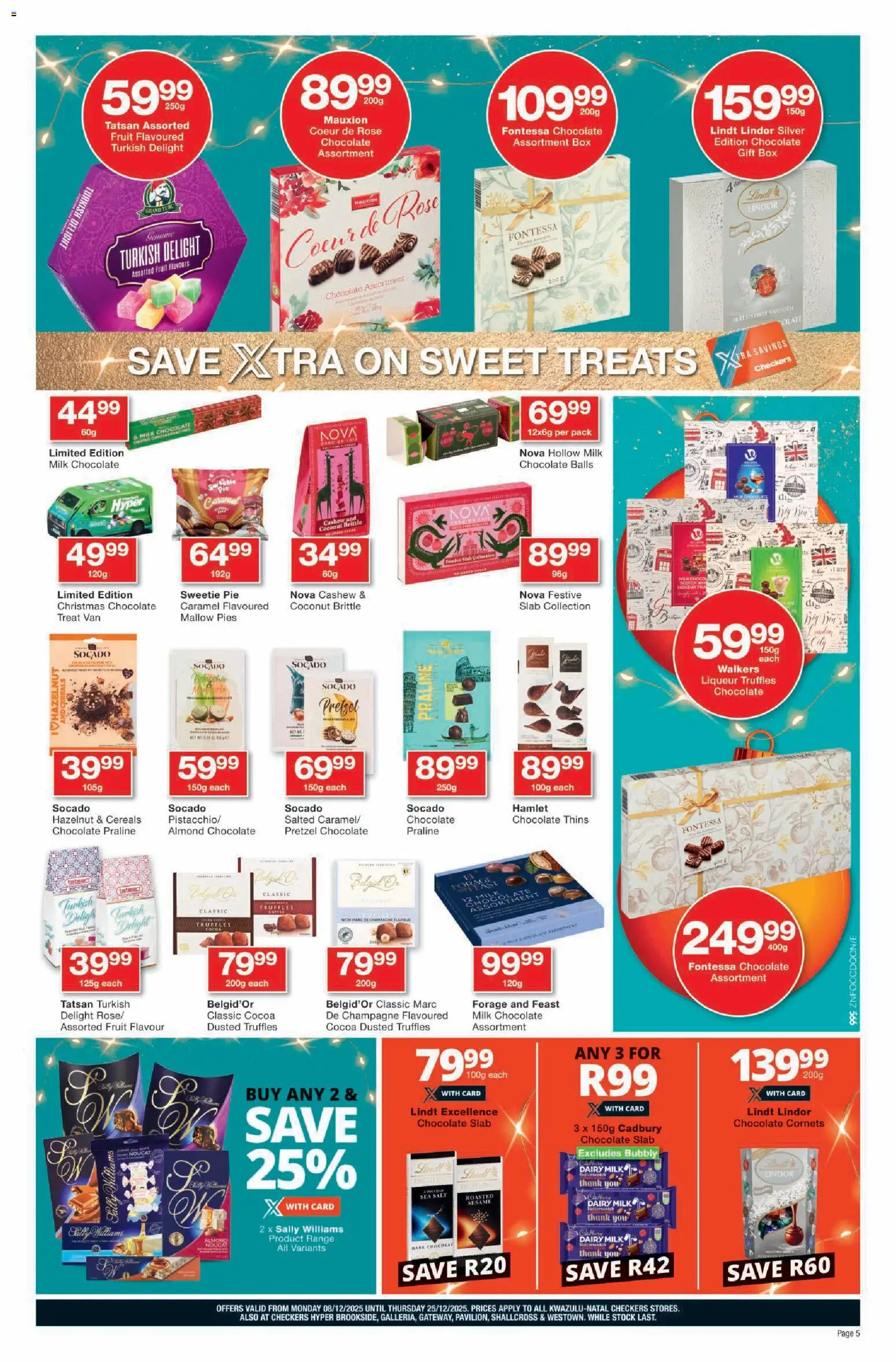 New Checkers catalogue – valid from 08.12.2025 | Page: 5 | Products: Milk, Chocolate, Stock, Salt