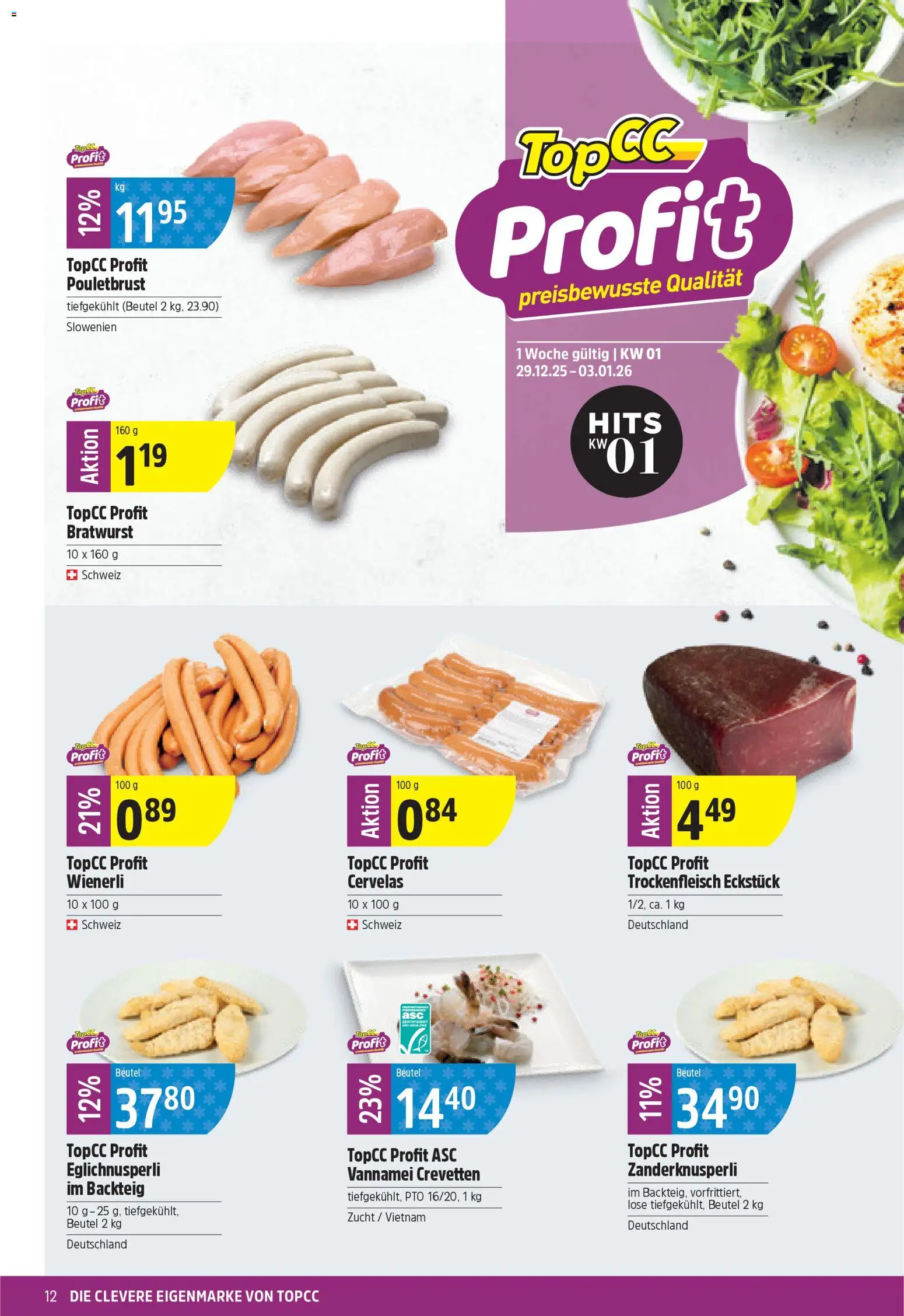 TopCC Aktionen – gültig ab 29.12.2025 | Seite: 12 | Produkte: Pouletbrust, Top