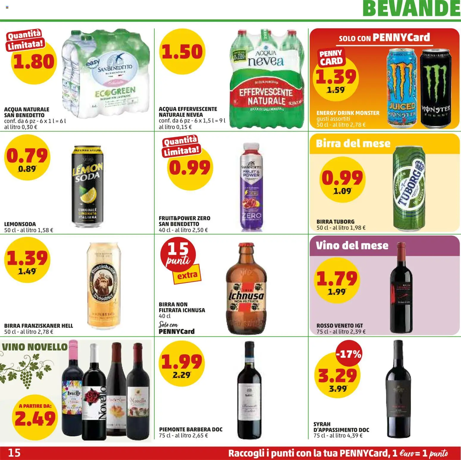 Volantino PENNY del 06.11.2025 | Pagina: 15 | Prodotti: Birra, Limonata, Vino, Acqua naturale