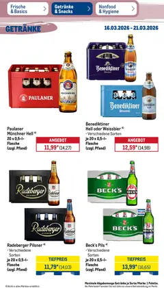 Metro Prospekt 	 ab 16.03.2026 gültig | Seite: 33 | Produkte: Weißbier, Pils, Radeberger pilsner, Paulaner