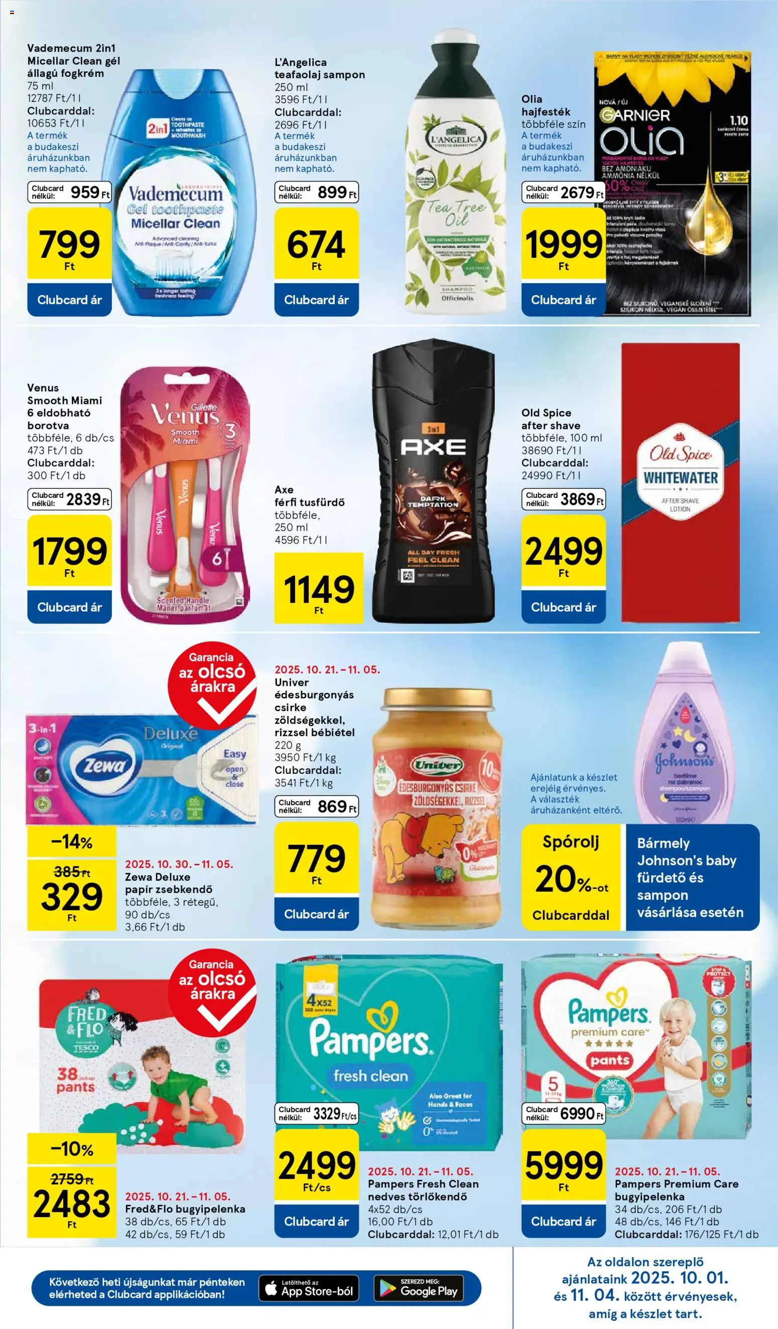 Tesco akciós ujság - amely érvényes a következő dátumtól: 30.10.2025 | Oldal: 9 | Termékek: Old spice, Pampers, Sampon, Vegán