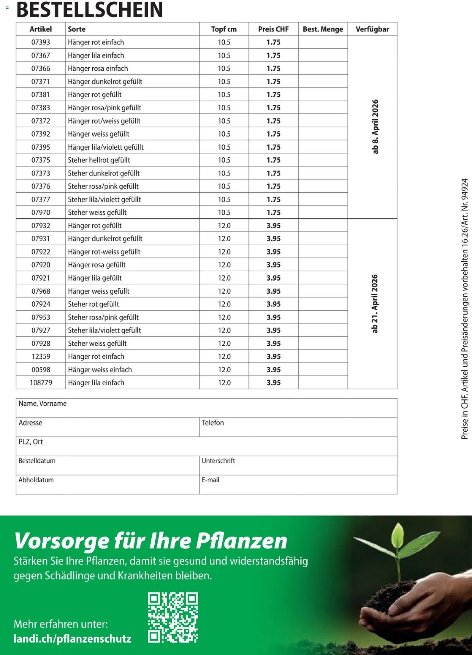 Landi aktionen Geranien – gültig ab 10.04.2026 | Seite: 8 | Produkte: Telefon