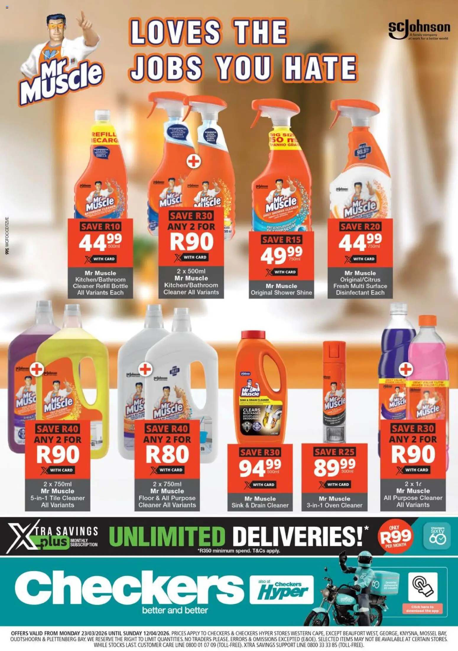 New Checkers catalogue – valid from 23.03.2026 | Page: 1 | Products: Oven, Disinfectant, Shower, Sink
