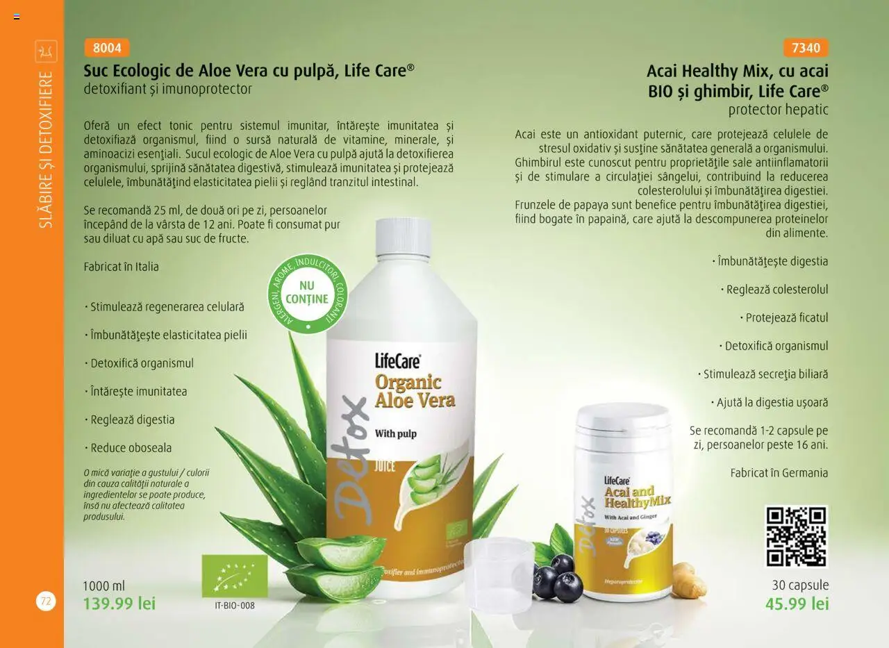 Noul catalog Life Care – valabil de la 01.10.2025 | Pagină: 74 | Produse: Aloe vera, Suc, Pește, Boncuklu Oyuncakları