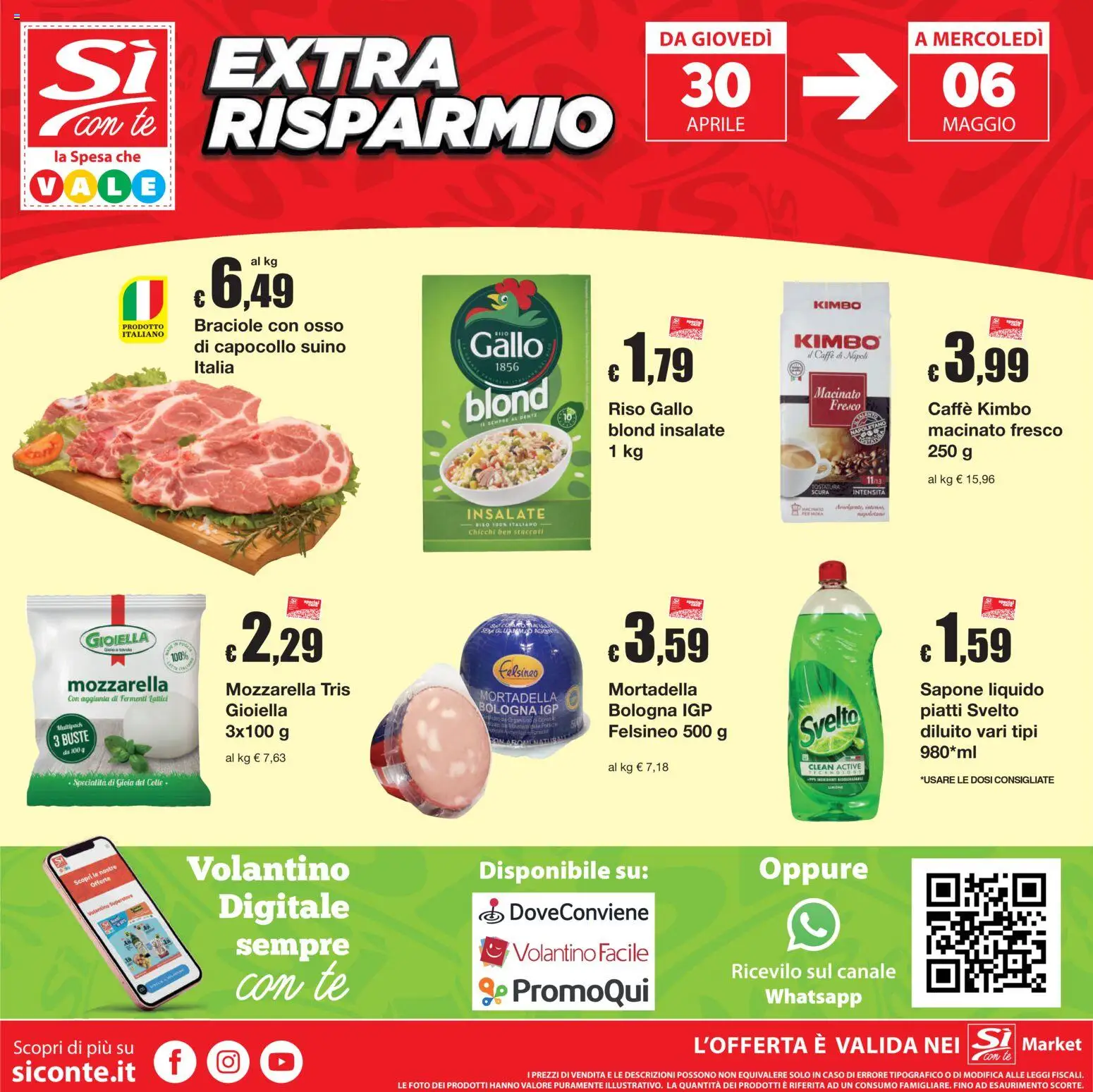 Volantino Sì con Te del 23.04.2026 | Pagina: 16 | Prodotti: Sapone, Suino, Mozzarella, Mortadella