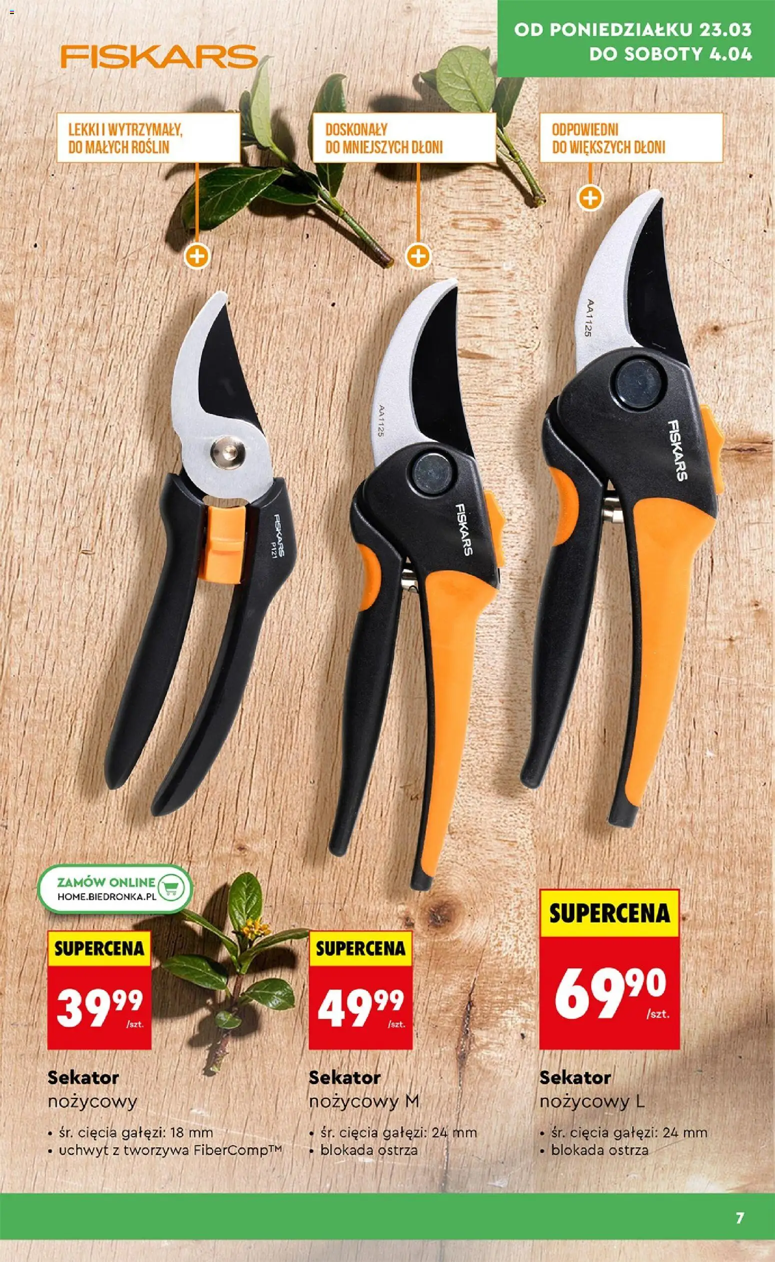 Biedronka Polsko leták - Ogród od 23.03.2026 | Strana: 7 | Produkty: Fiskars