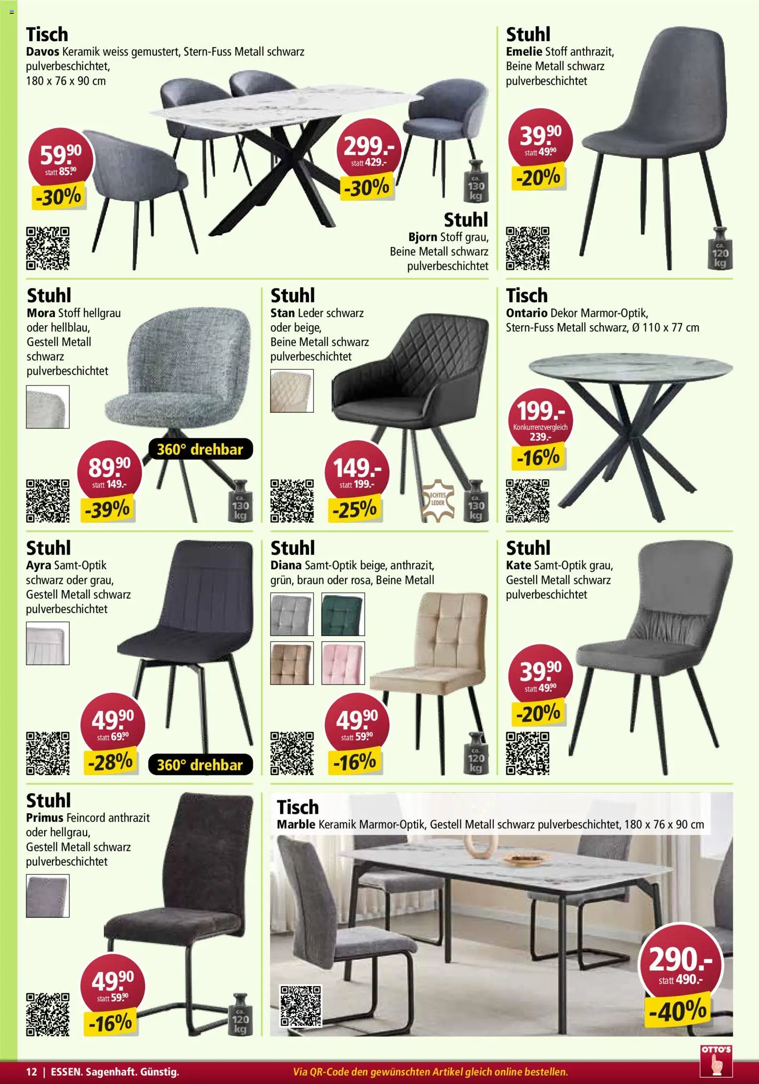Otto's Aktionen Möbelflyer – gültig ab 01.03.2026 | Seite: 12 | Produkte: Tisch, Stuhl