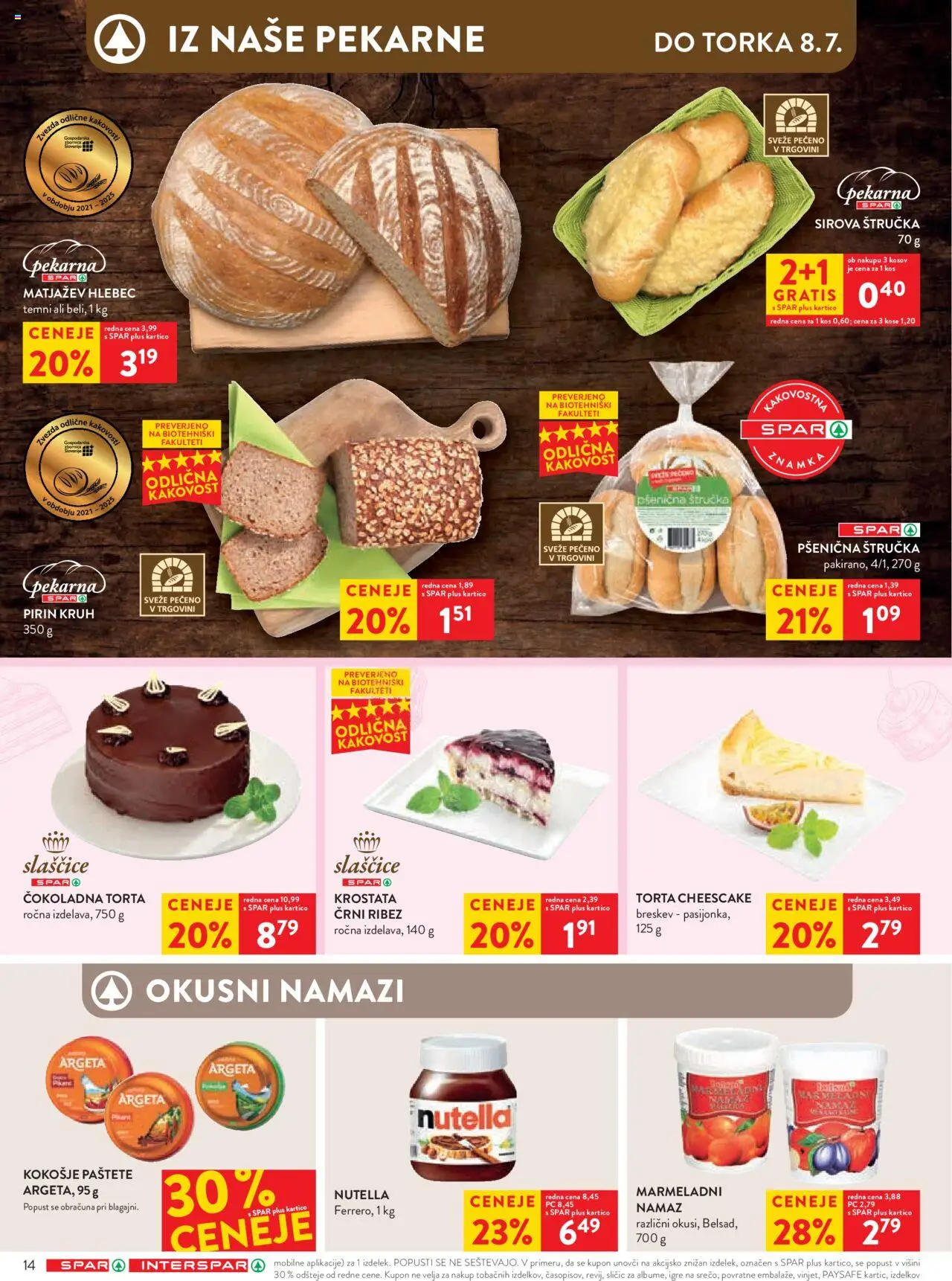 Spar katalog  27/25 │ velja od 02.07.2025 | Stran: 18 | Izdelki: Štručka, Pekarna, Namaz, Kruh