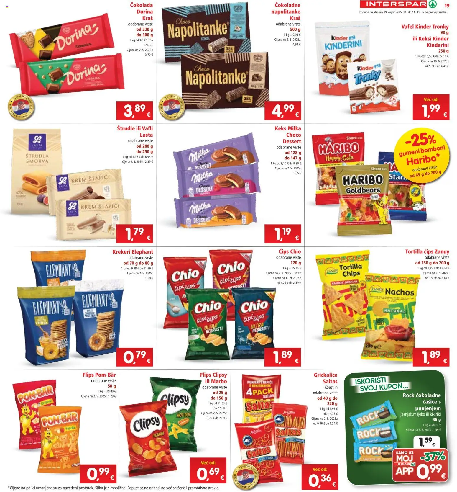 Interspar katalog | vrijedi od 05.11.2025 | Stranica: 19 | Proizvodi: Dorina, Bomboni, Milka, Krekeri
