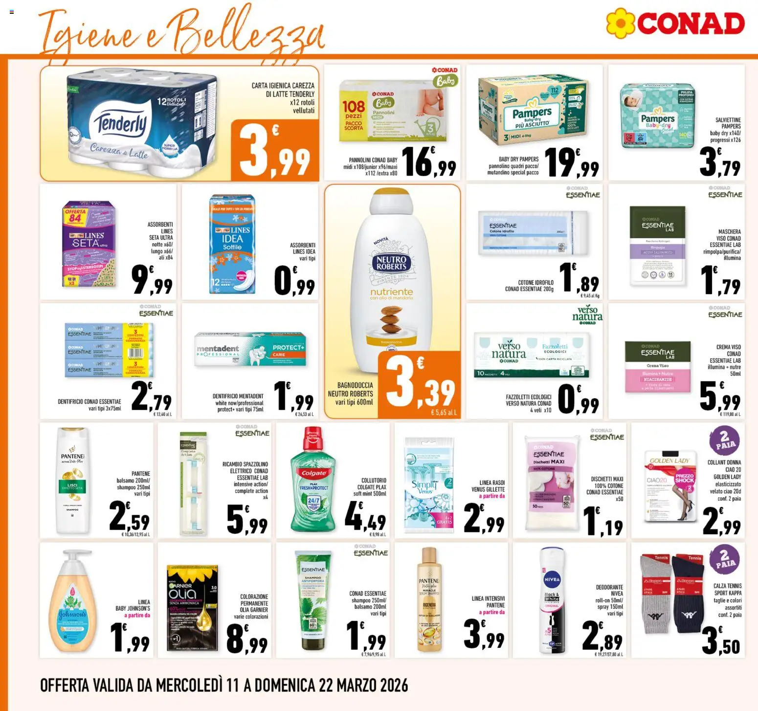 Volantino Conad del 11.03.2026 | Pagina: 22 | Prodotti: Balsamo, Collutorio, Collant, The