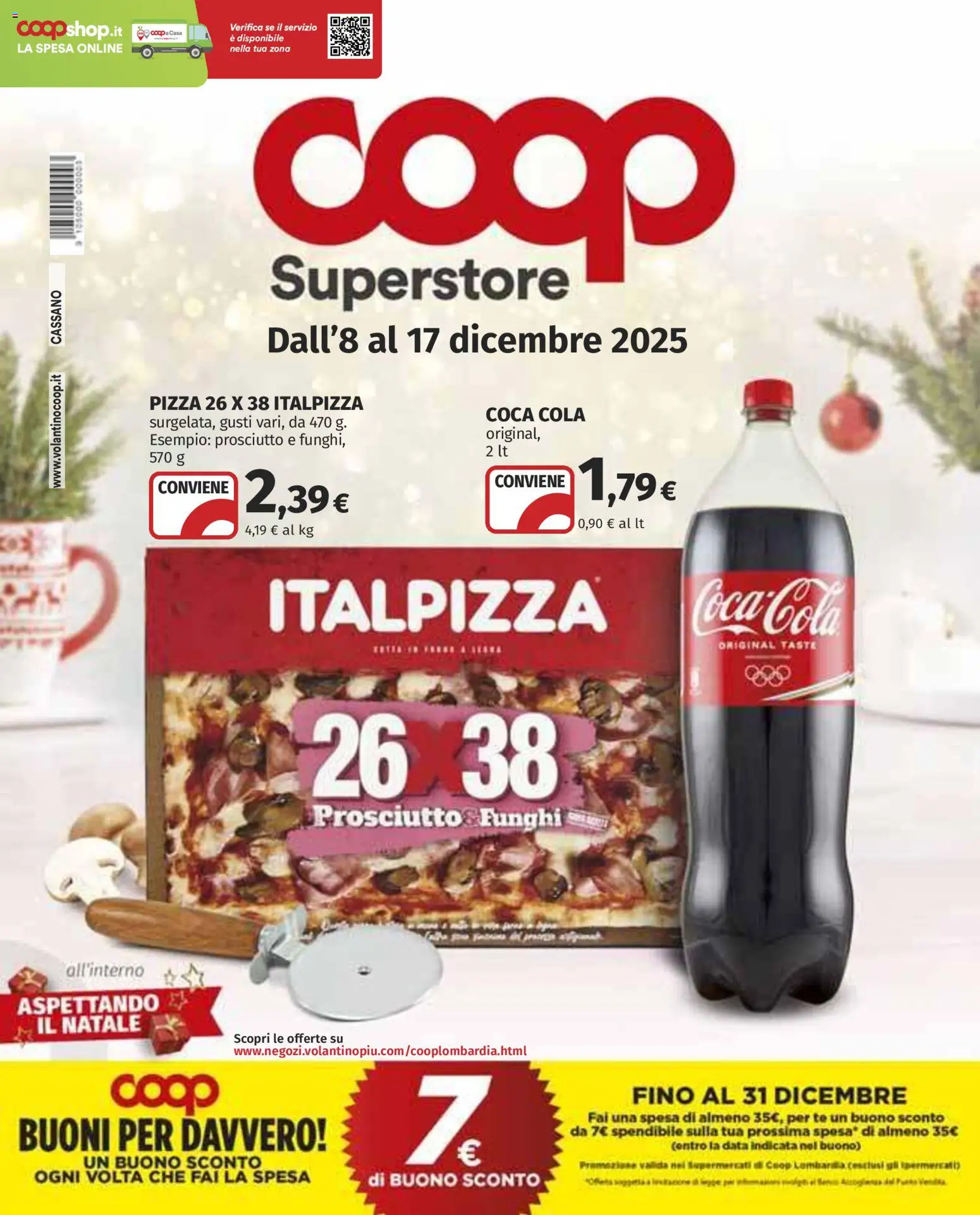 Volantino COOP del 08.12.2025 | Pagina: 1 | Prodotti: Pizza, Tè, Prosciutto, Data