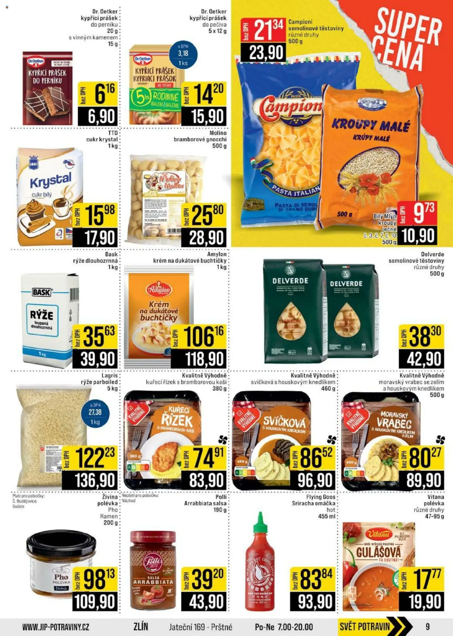 Jip leták - Cash & Carry od 11.03.2026 | Strana: 9 | Produkty: Rýže parboiled, Sriracha, Cukr krystal, Semolinové těstoviny