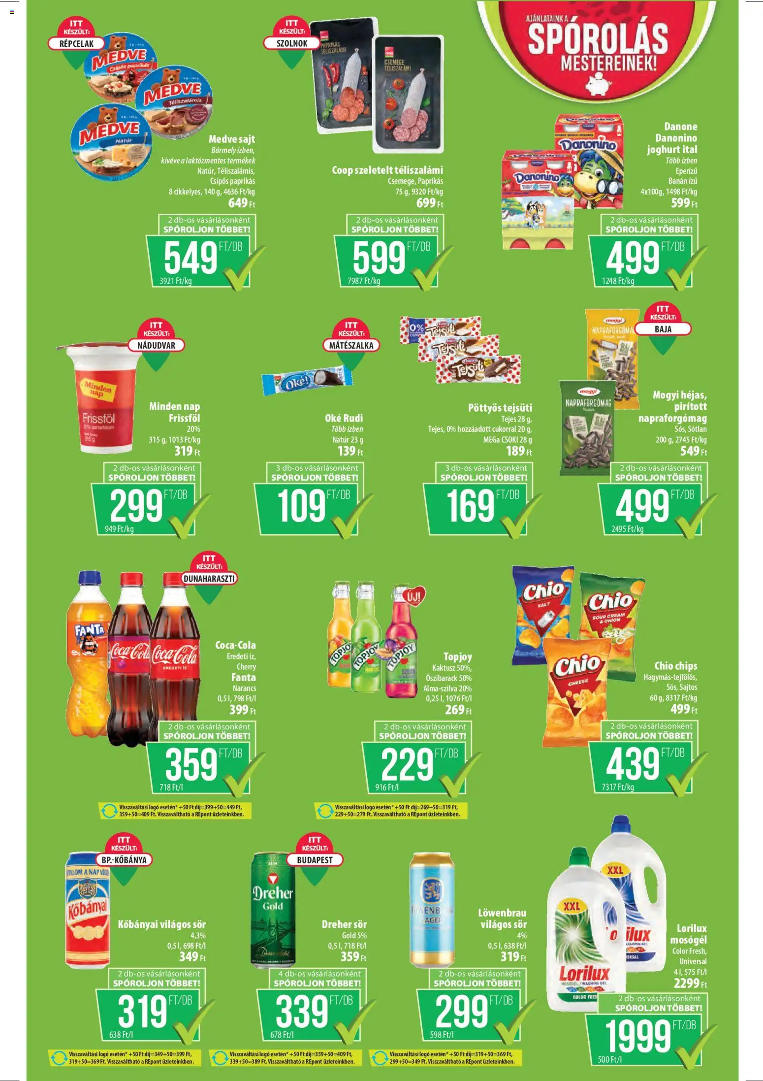 COOP akciós ujság - amely érvényes a következő dátumtól: 30.10.2025 | Oldal: 8 | Termékek: Sajt, Sör, Narancs, Banán