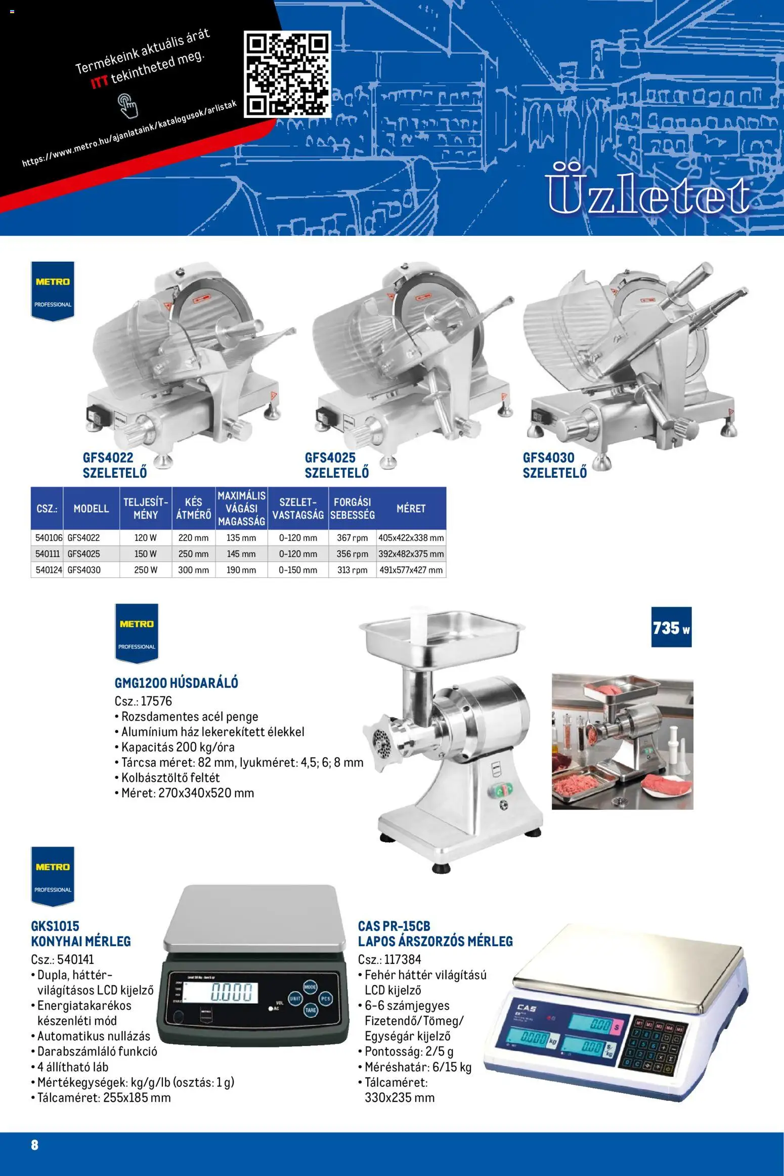 Metro akciós ujság - amely érvényes a következő dátumtól: 01.03.2026 | Oldal: 8 | Termékek: Szeletelő, Húsdaráló