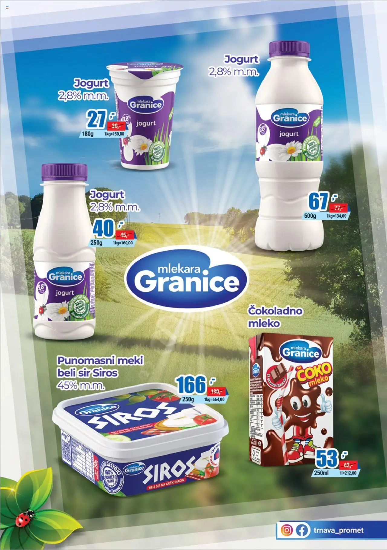 Trnava Promet katalog - važi od 22.09.2025 | Strana: 5 | Proizvode: Čokoladno mleko, Mleko, Sir, Jogurt