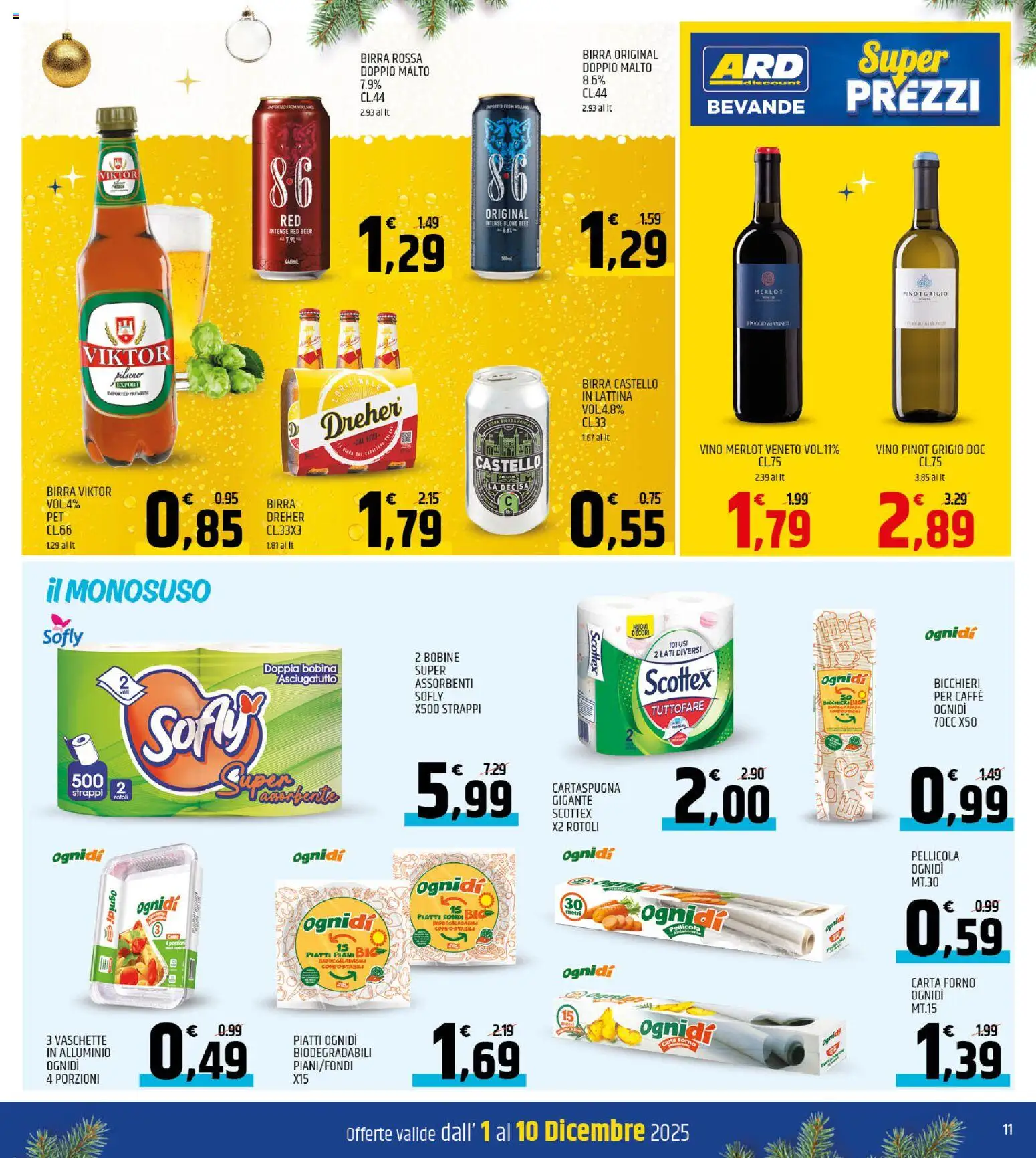 Volantino ARD Discount del 01.12.2025 | Pagina: 11 | Prodotti: Caffè, Vino, Forno, Vaschette