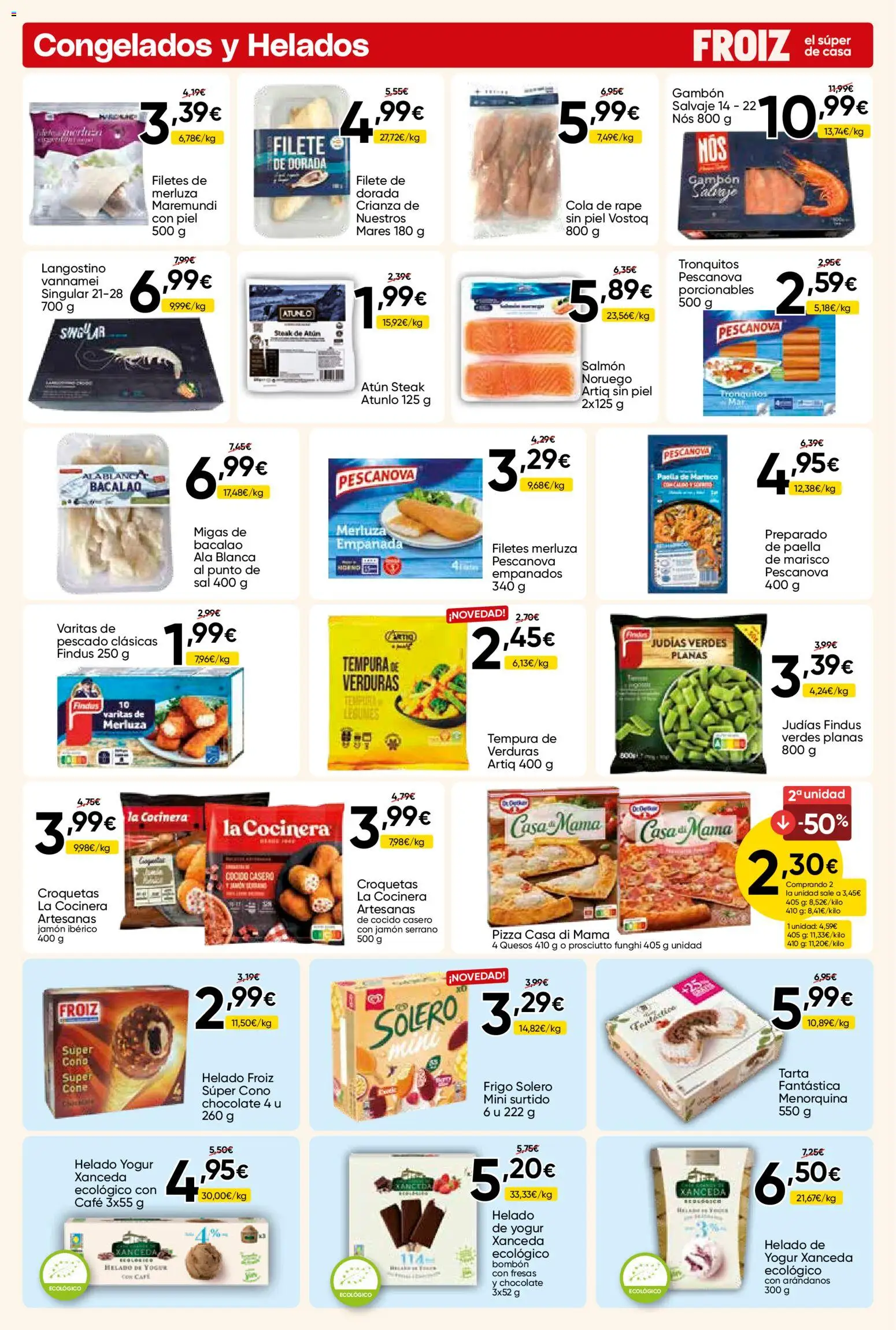 Froiz folleto │ válido desde el 09.04.2026 | Página: 4 | Productos: Fresas, Helado, Croquetas, Langostino