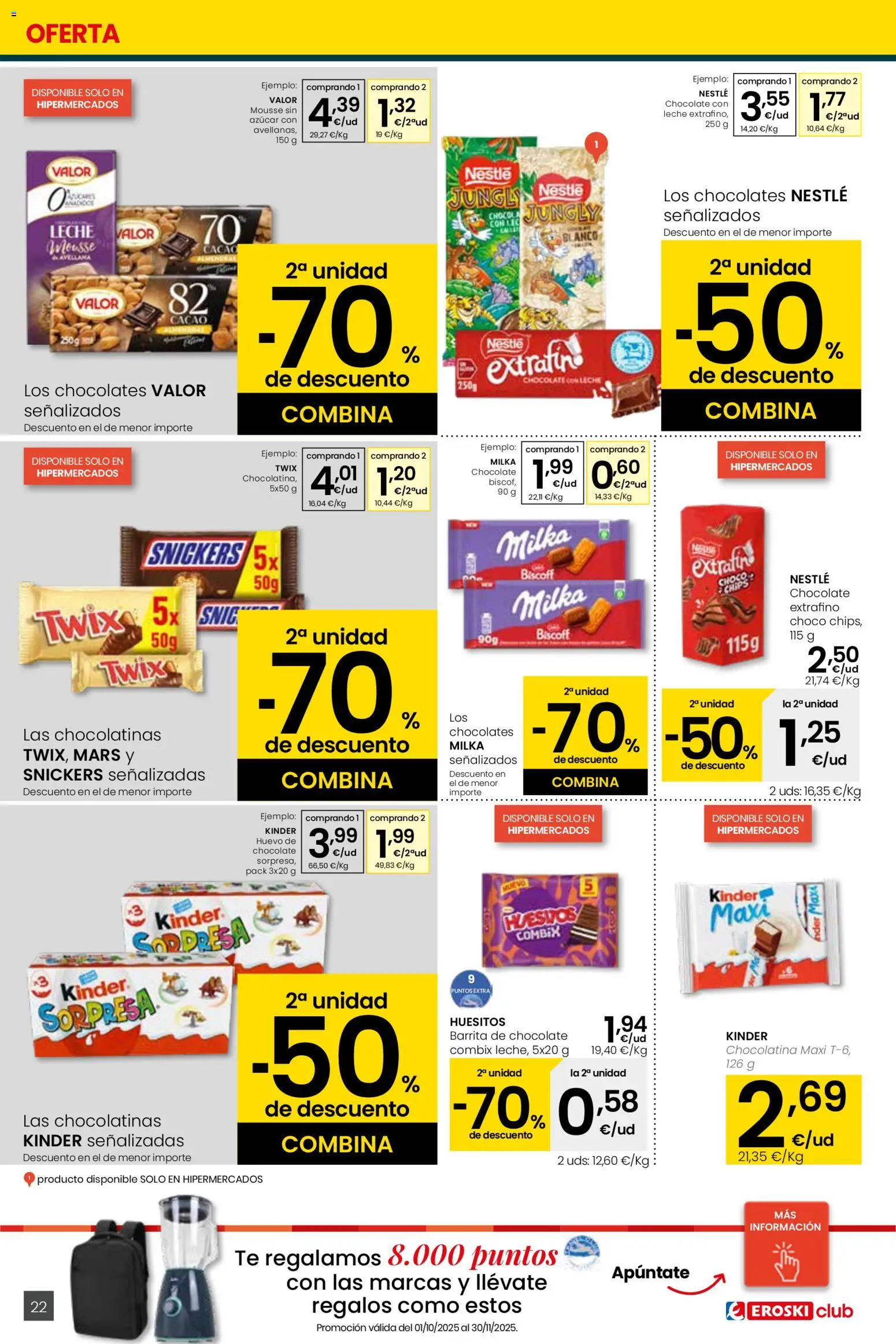 Eroski folleto │ válido desde el 13.11.2025 | Página: 22 | Productos: Chocolatinas, Leche, Chocolate, Té
