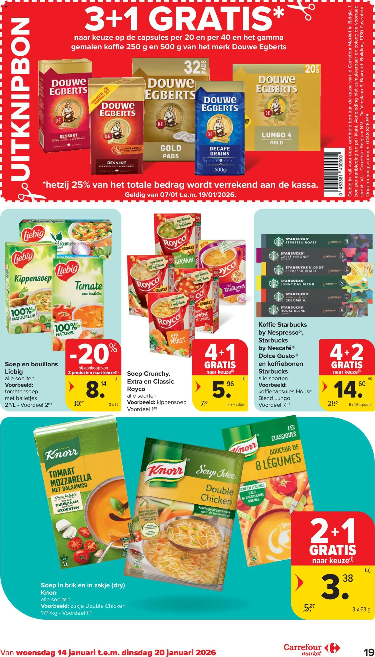 {H1} | Pagina: 19 | Producten: Csirkecombfile, Mozzarella, Koffiebonen, Koffie