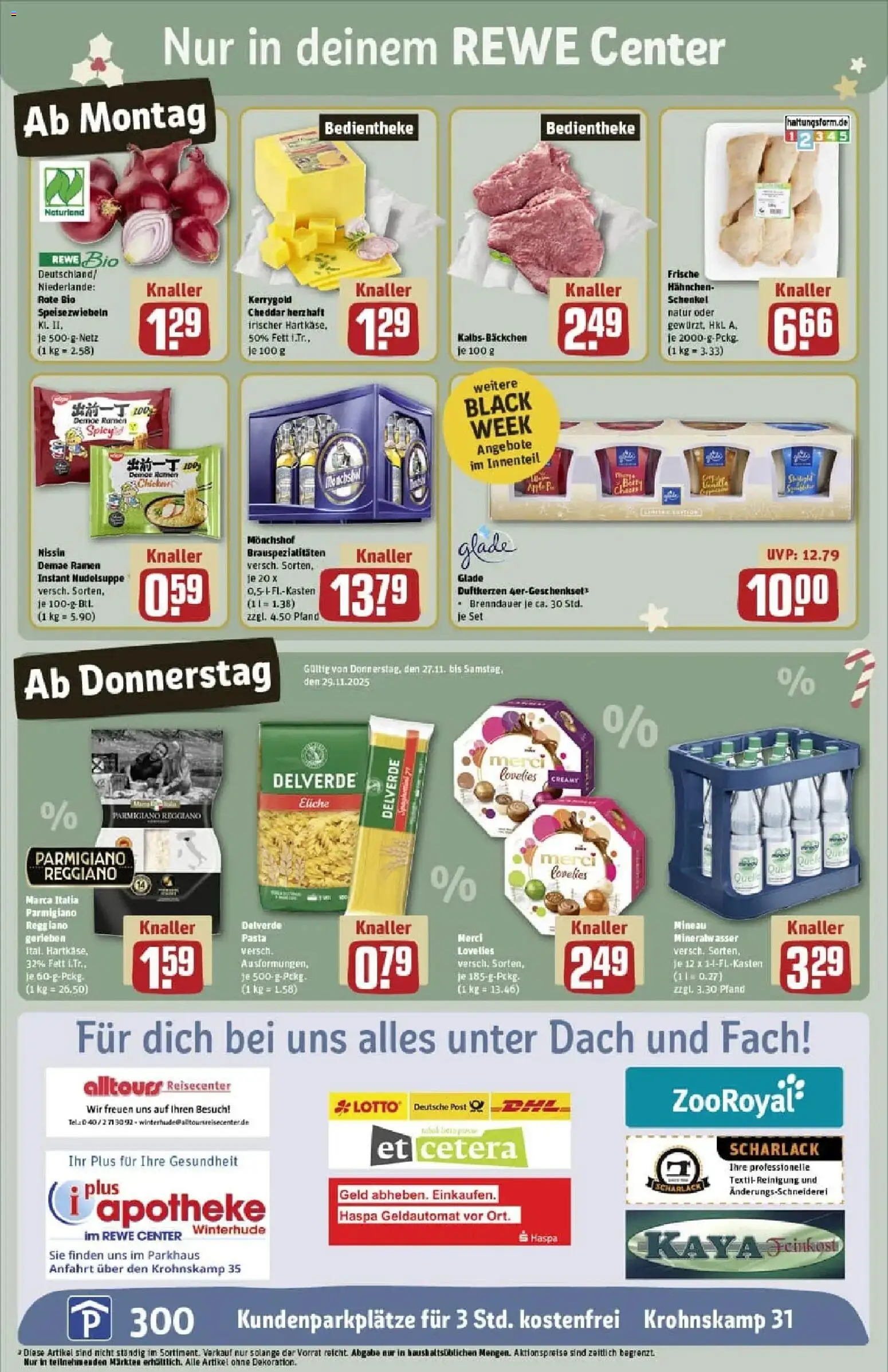Rewe prospekt Hamburg	 – gültig ab 23.11.2025 | Seite: 5 | Produkte: Monchshof, Merci, Hahnchen, Mineralwasser