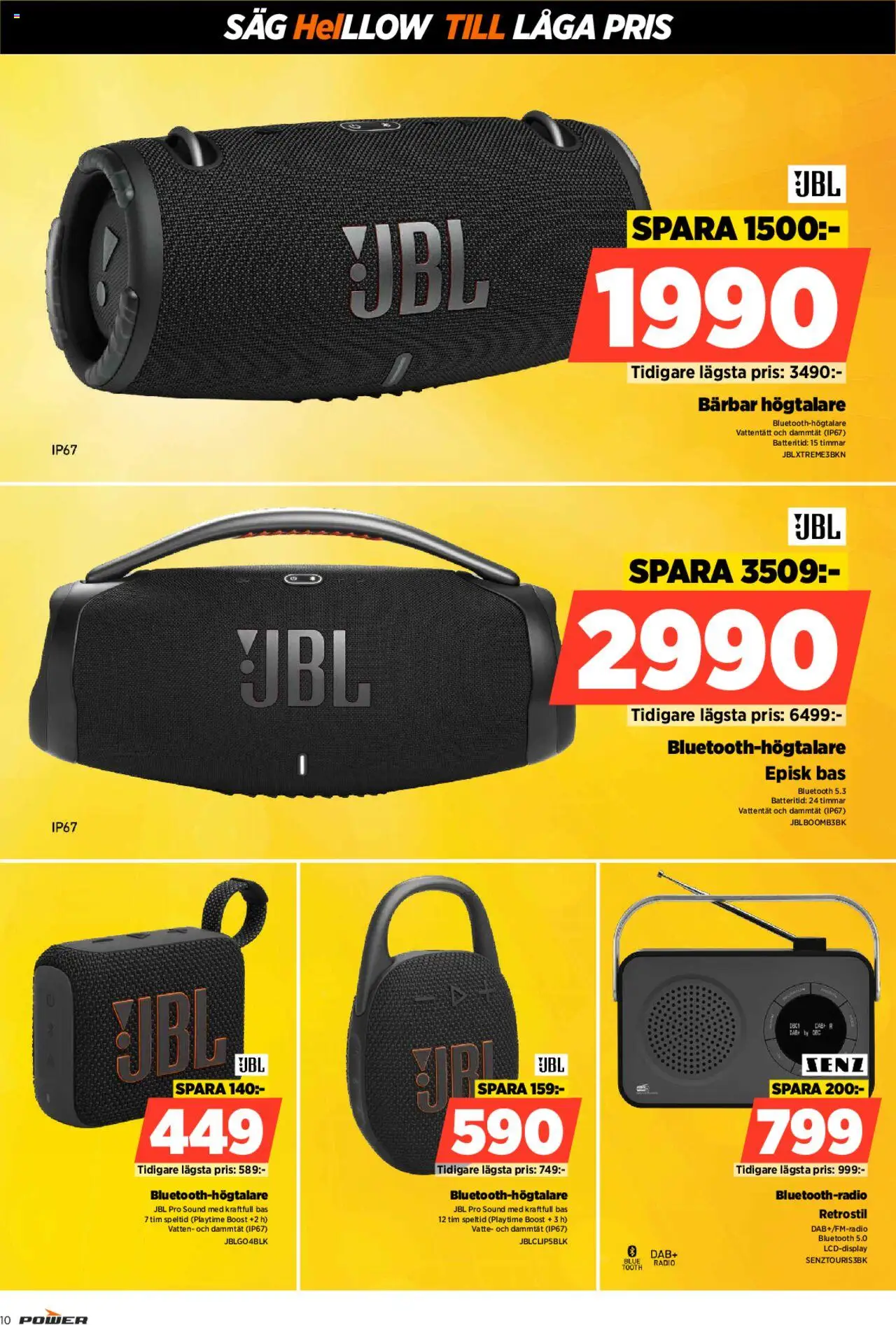 Power reklamblad aktuell från 16.06.2025 | Sida: 10 | Produkter: Såg, Bärbar högtalare, Radio, Högtalare