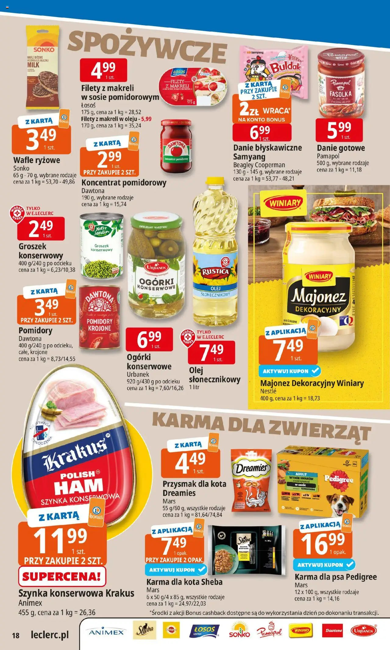 E.Leclerc Gazetka - Warszawa Ursynów od 08.09.2025 | Strona: 18 | Produkty: Karta, Groszek, Wafle ryżowe, Groszek konserwowy