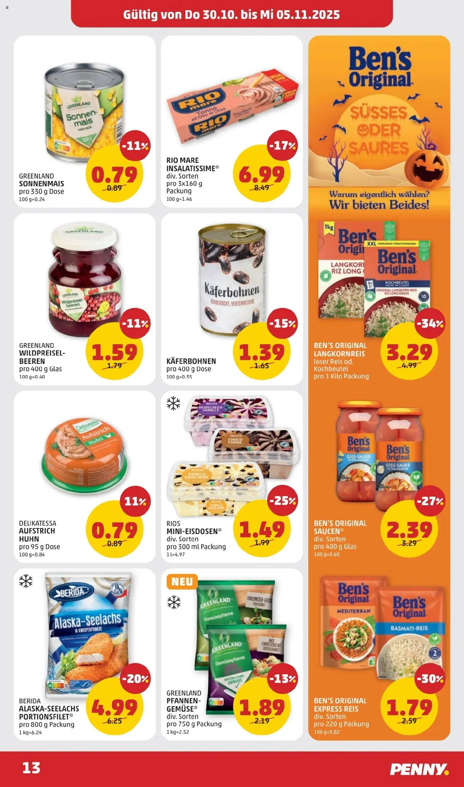 Penny Markt Flugblatt gültig ab 30.10.2025 | Seite: 13 | Produkte: Reis
