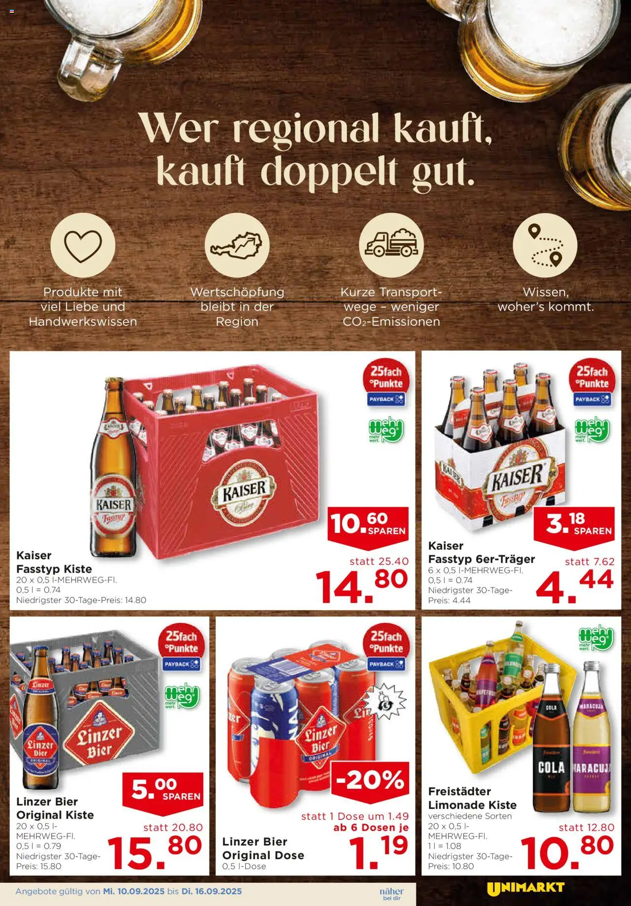 Unimarkt Mühlviertel gültig ab 10.09.2025 | Seite: 5 | Produkte: Bier