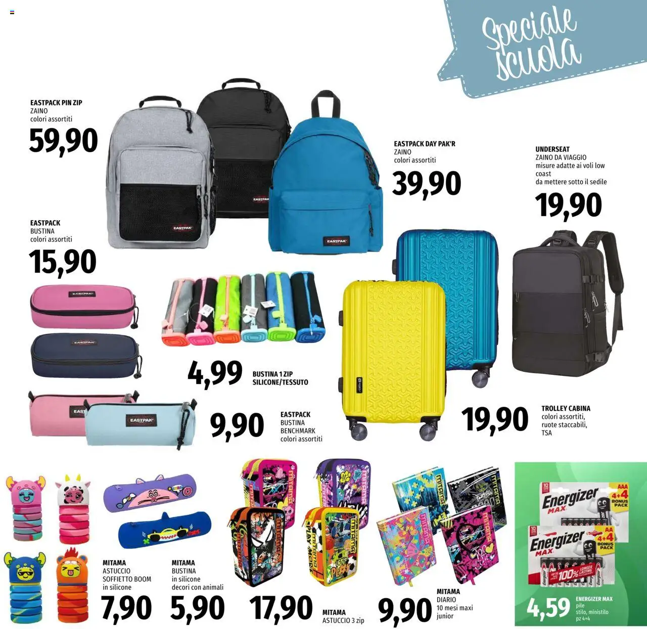 Volantino Famila del 31.07.2025 | Pagina: 22 | Prodotti: Pile, Zaino, Astuccio, Silicone
