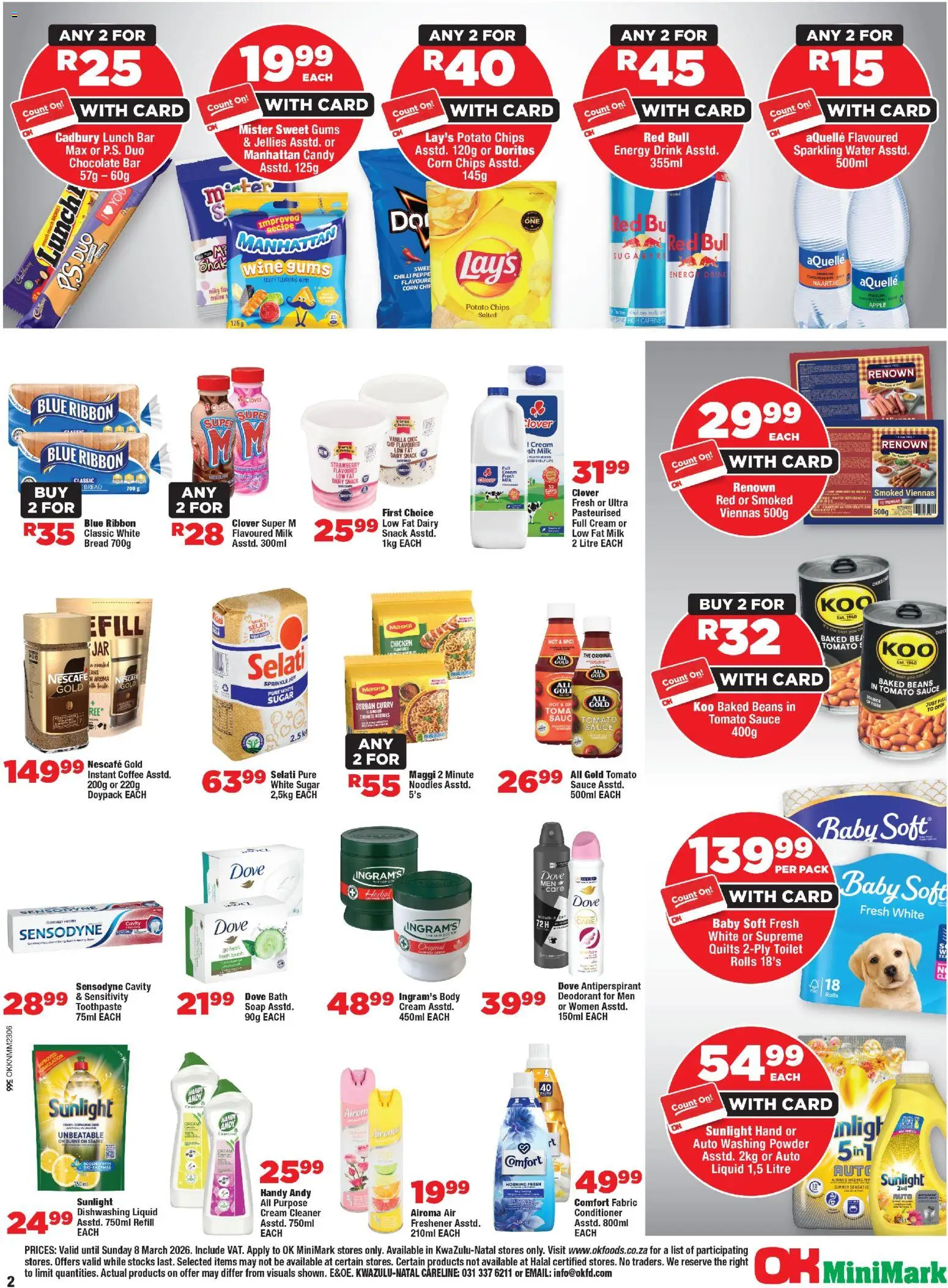 New OK Foods catalogue – valid from 25.02.2026 | Page: 2 | Products: Bread, Chicken, Soap, Chilli