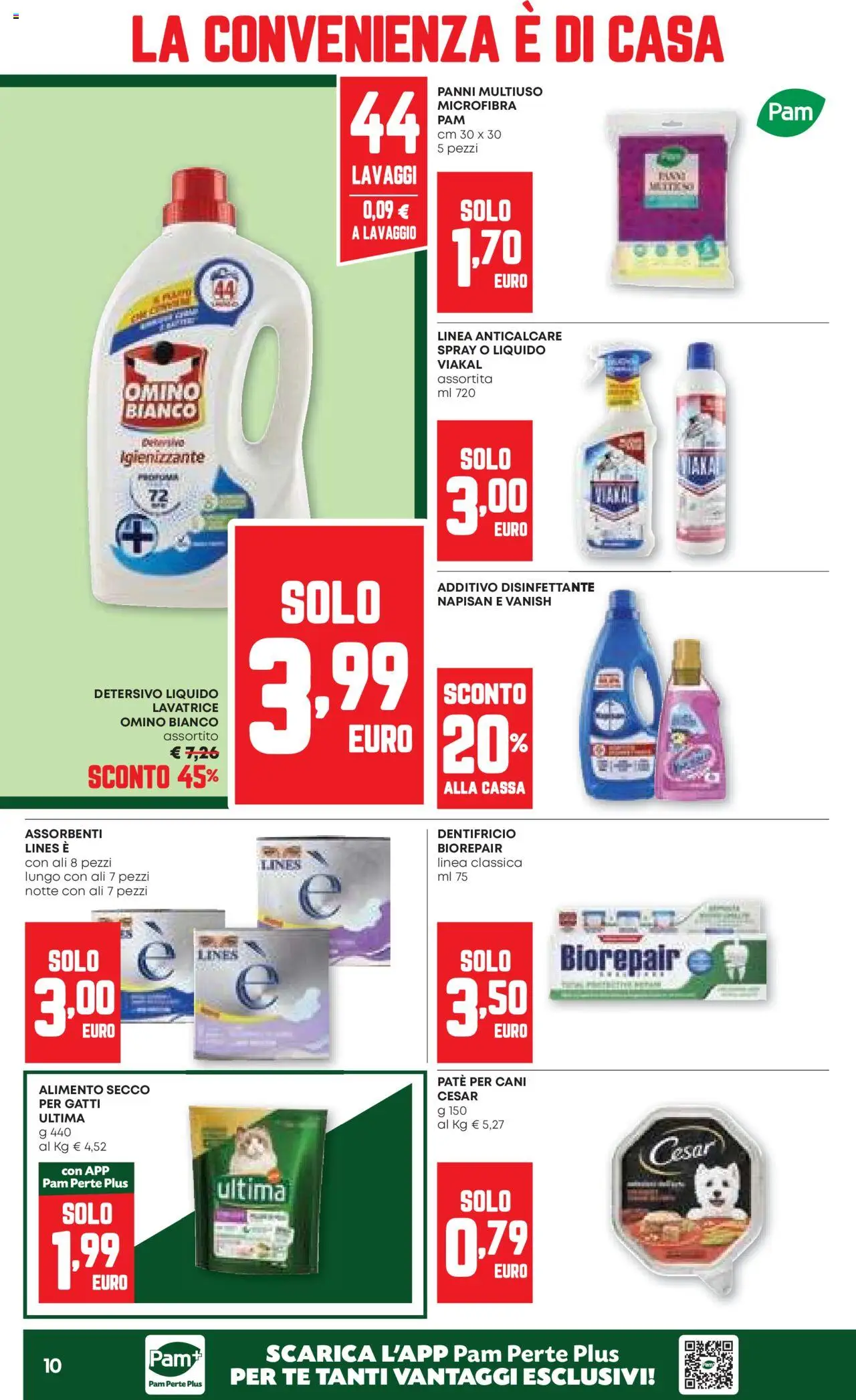 Volantino PAM del 21.08.2025 | Pagina: 10 | Prodotti: Paté, Dentifricio, Anticalcare, Lavatrice