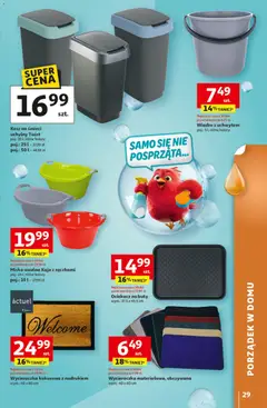 Pogląd oferty "Auchan gazetka - Strefa Porządki Hipermarket" - ważna od 18.03.2026 | Strona: 29 | Produkty: Buty, Kosz, Wycieraczka