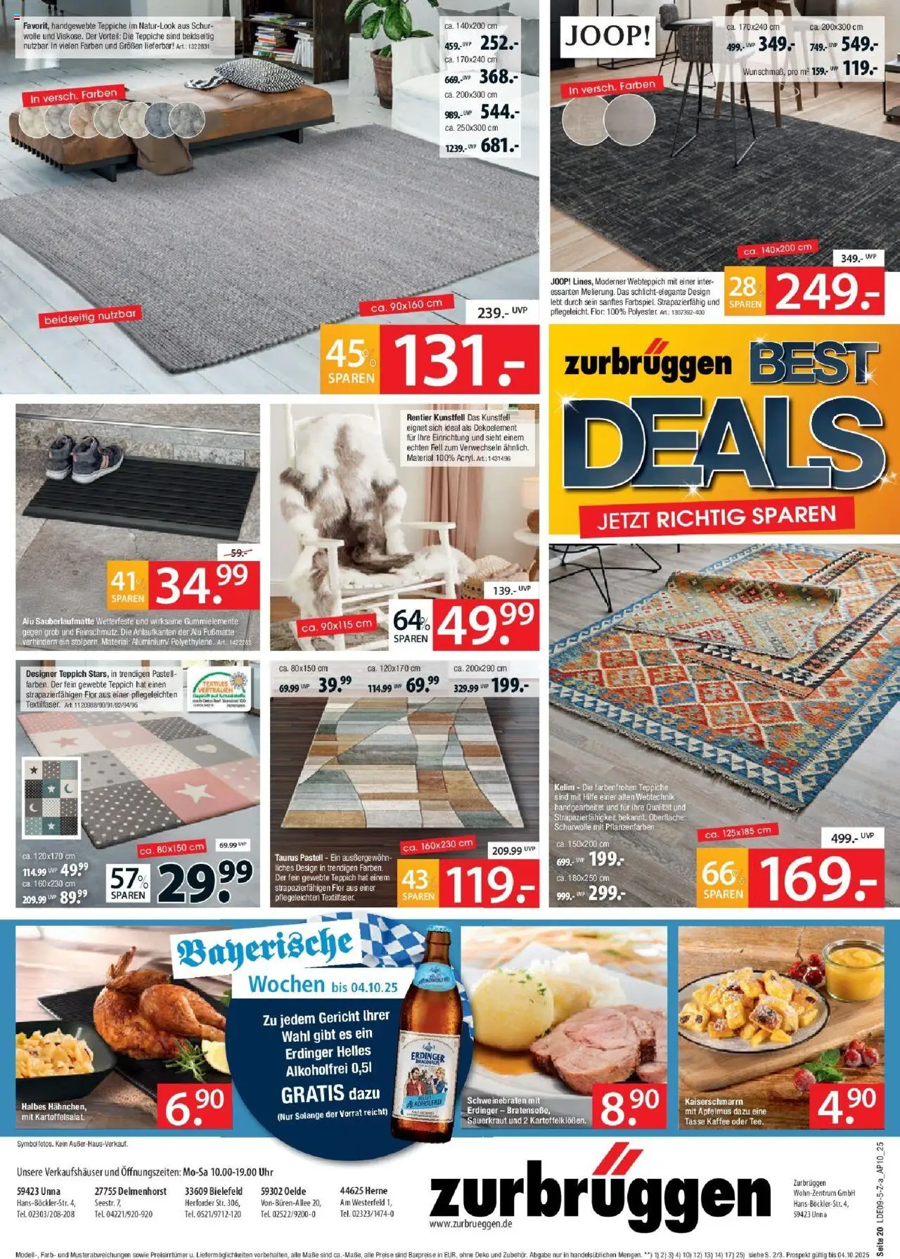 Zurbrüggen Best Deals – gültig ab 20.09.2025 | Seite: 20 | Produkte: Kaffee, Teppich, Fußmatte, Uhr