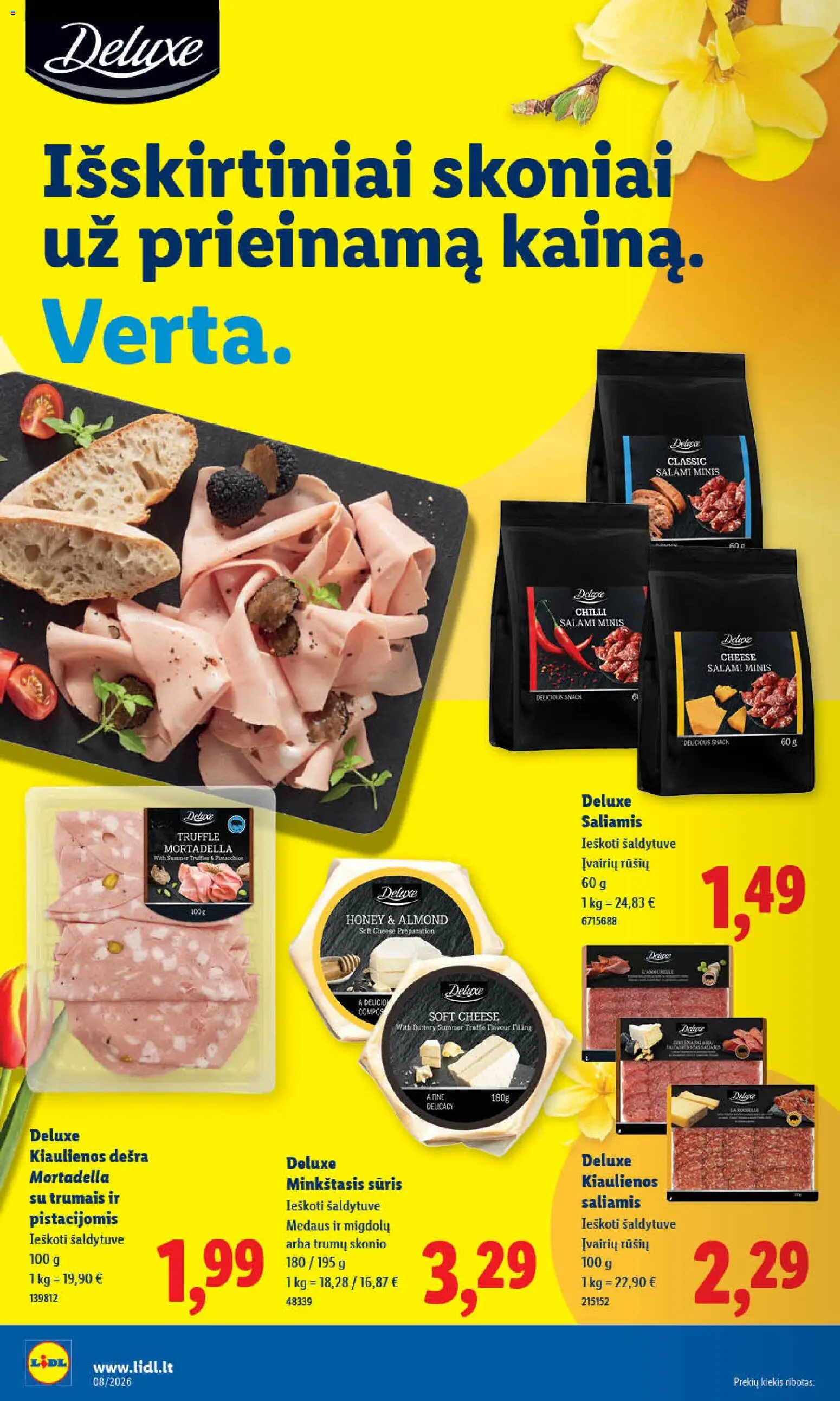 LIDL akcijos nuo 16.02.2026 | Puslapis: 10 | Prekių: Kiaulienos, Sūris, Saliamis, Dešra