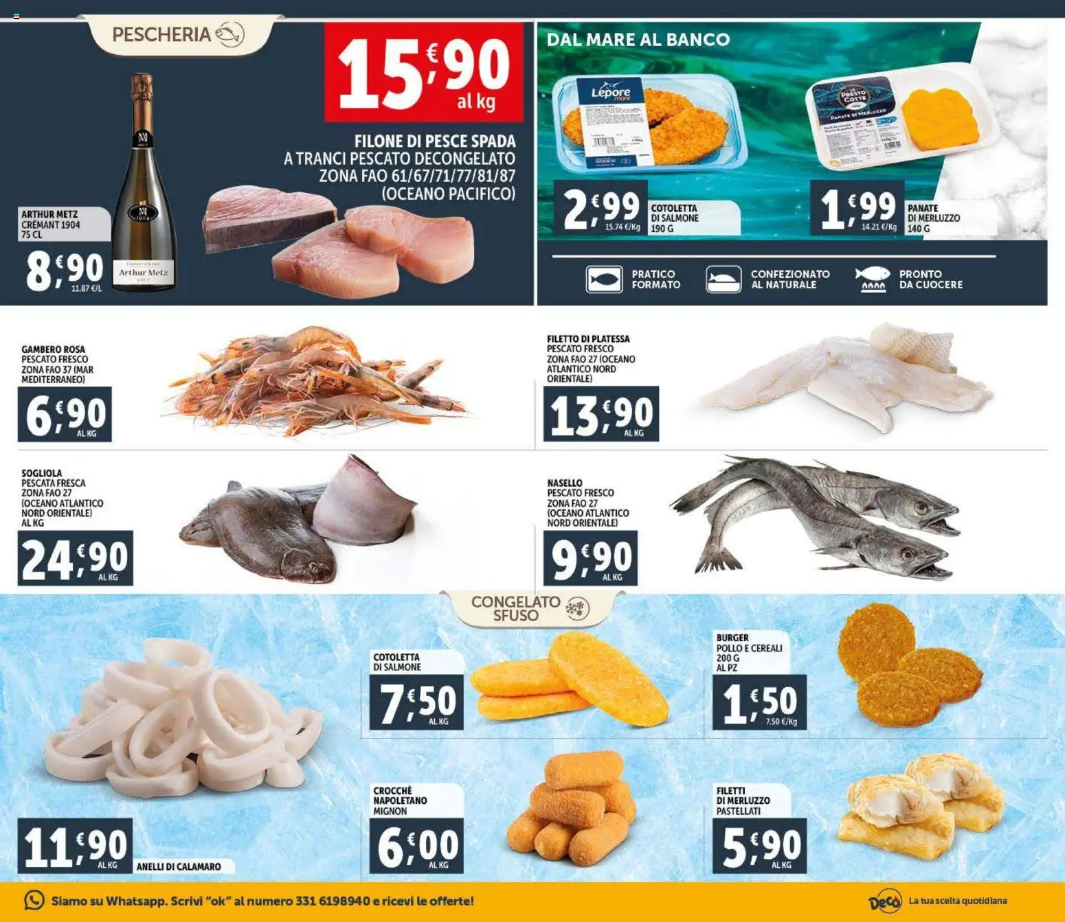 Volantino Decò del 09.01.2026 | Pagina: 7 | Prodotti: Pollo, Salmone, Sogliola, Nasello