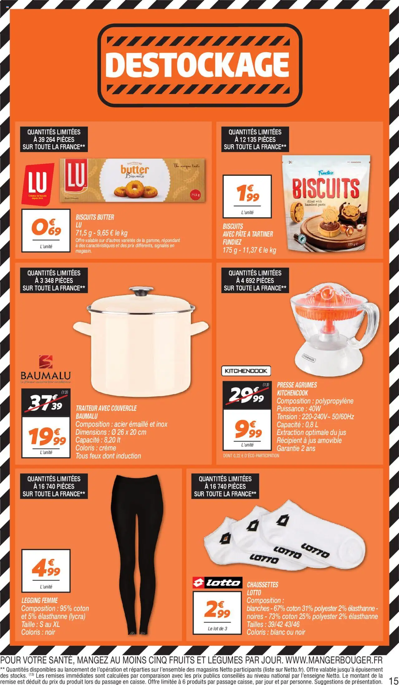  | Page: 15 | Produits: Pâte à tartiner, Jus, Crème, Biscuits