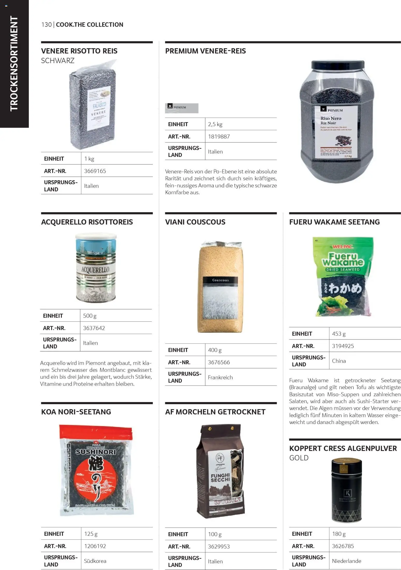 Transgourmet Cook Look-Book gültig ab 08.04.2026 | Seite: 130 | Produkte: Wasser, Reis