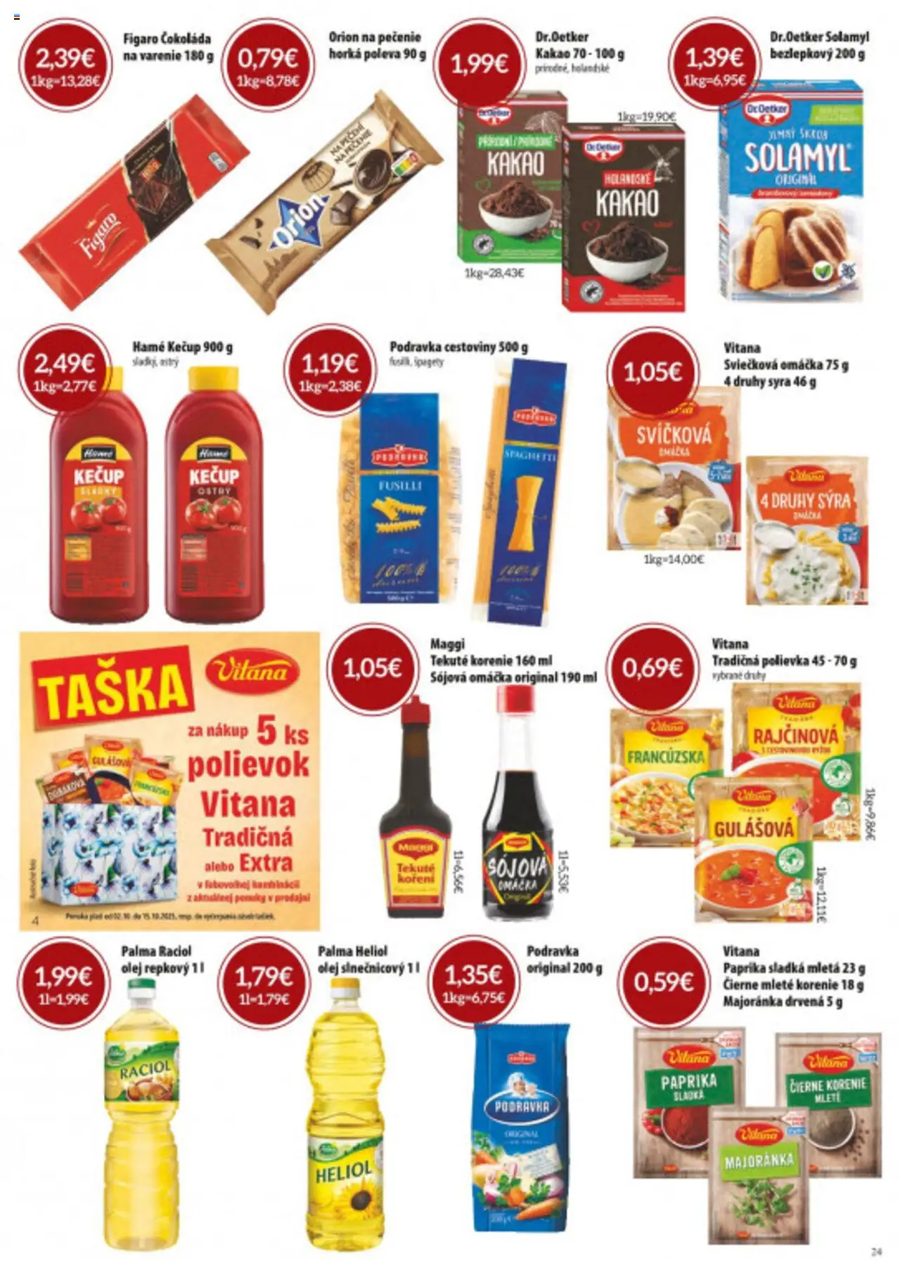 Nové CBA Verex akcie – leták je platný od 02.10.2025 | Strana: 24 | Produkty: Paprika, Olej, Čierne korenie, Kečup