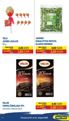 Metro - Metro i partneri - Pregled kataloga iz trgovine Metro, vrijedi od 01.03.2026 | Stranica: 2 | Proizvodi: Čokolada, Lizalice