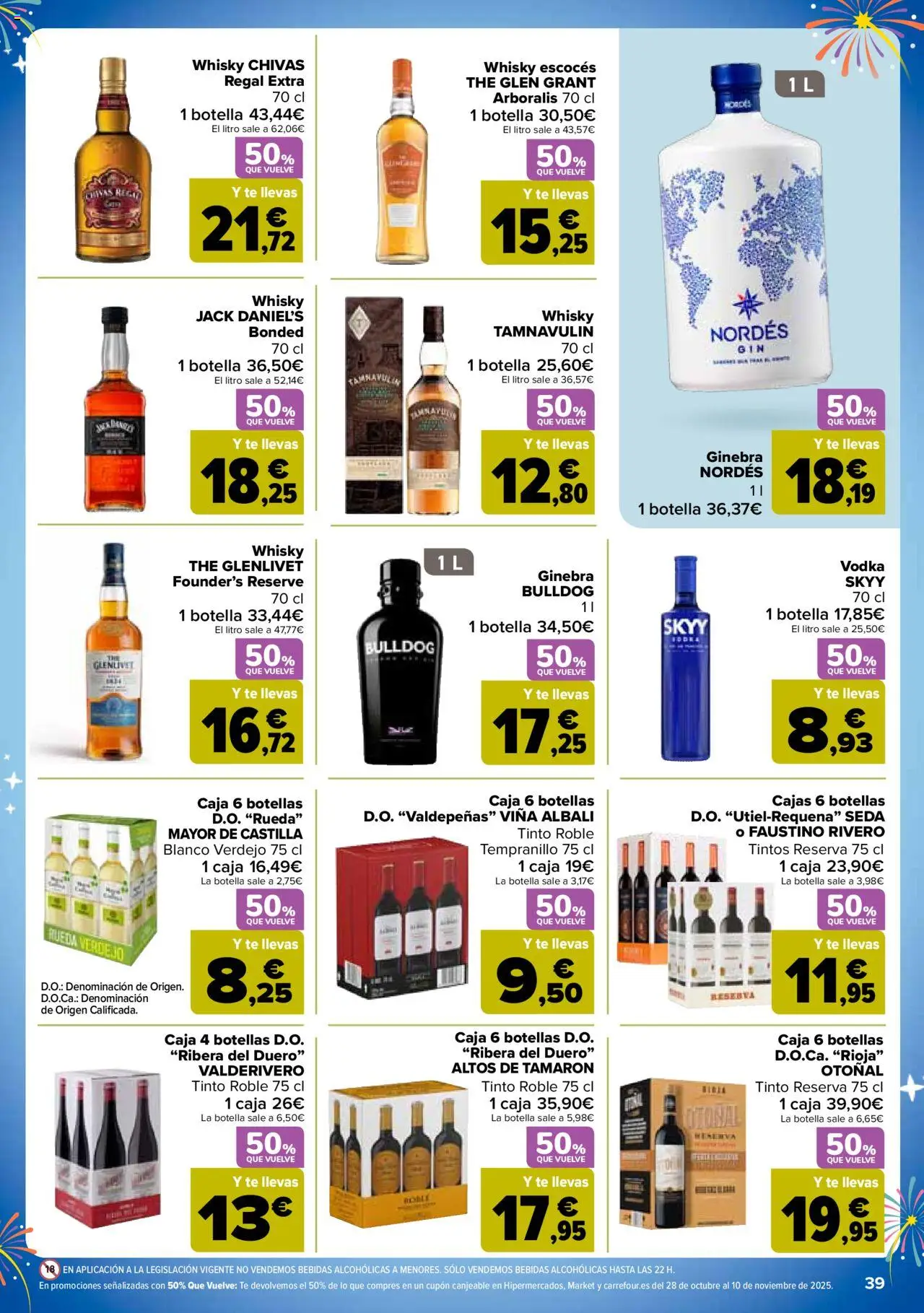 Carrefour folleto │ válido desde el 14.10.2025 | Página: 39 | Productos: Té, Vodka, Whisky, Caja